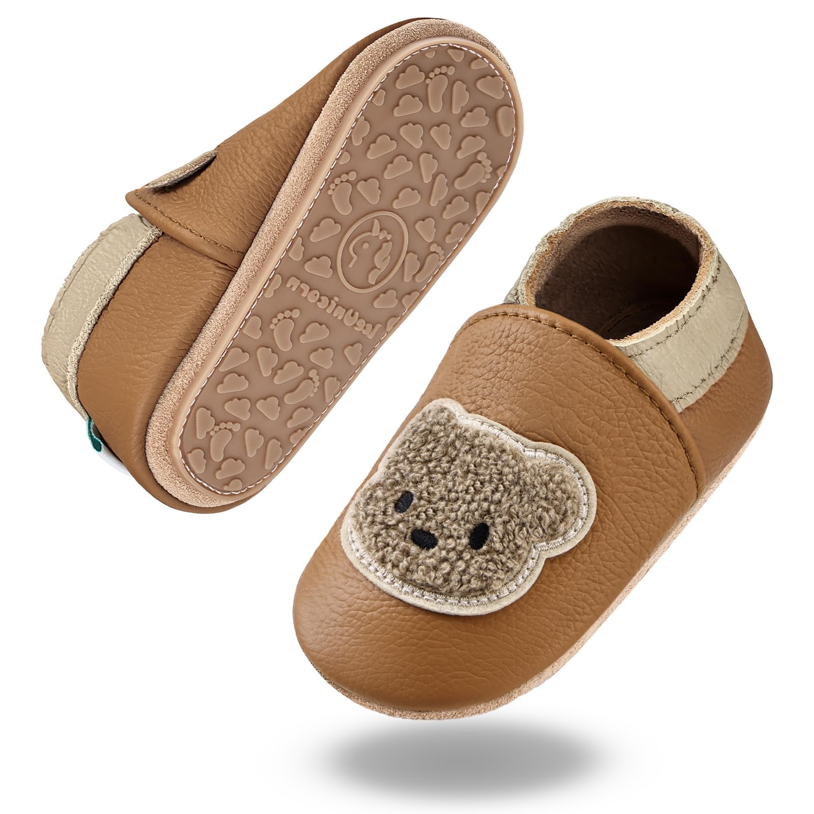 IceUnicorn Krabbelschuhe Baby Lauflernschuhe Weicher Leder Jungen Mädchen Lederschuhe Babys Rutschfeste Krabbelschuhe mit Gummisohle Babyschuhe Angebot bei HelloDeals