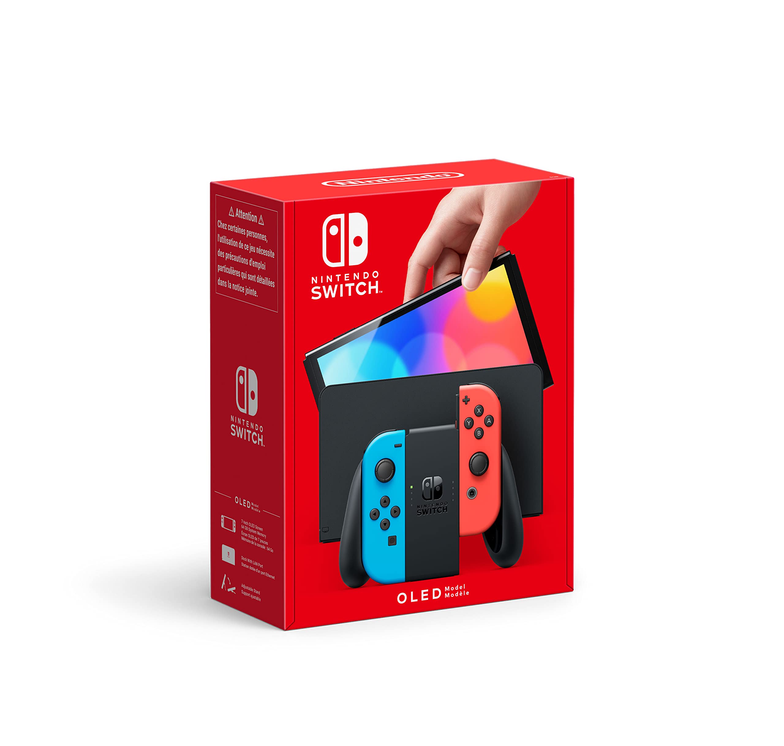NINTENDO Switch (OLED) console de jeux portables 17,8 cm (7") 64 Go Écran tactile Wifi Bleu, Rouge Angebot bei HelloDeals