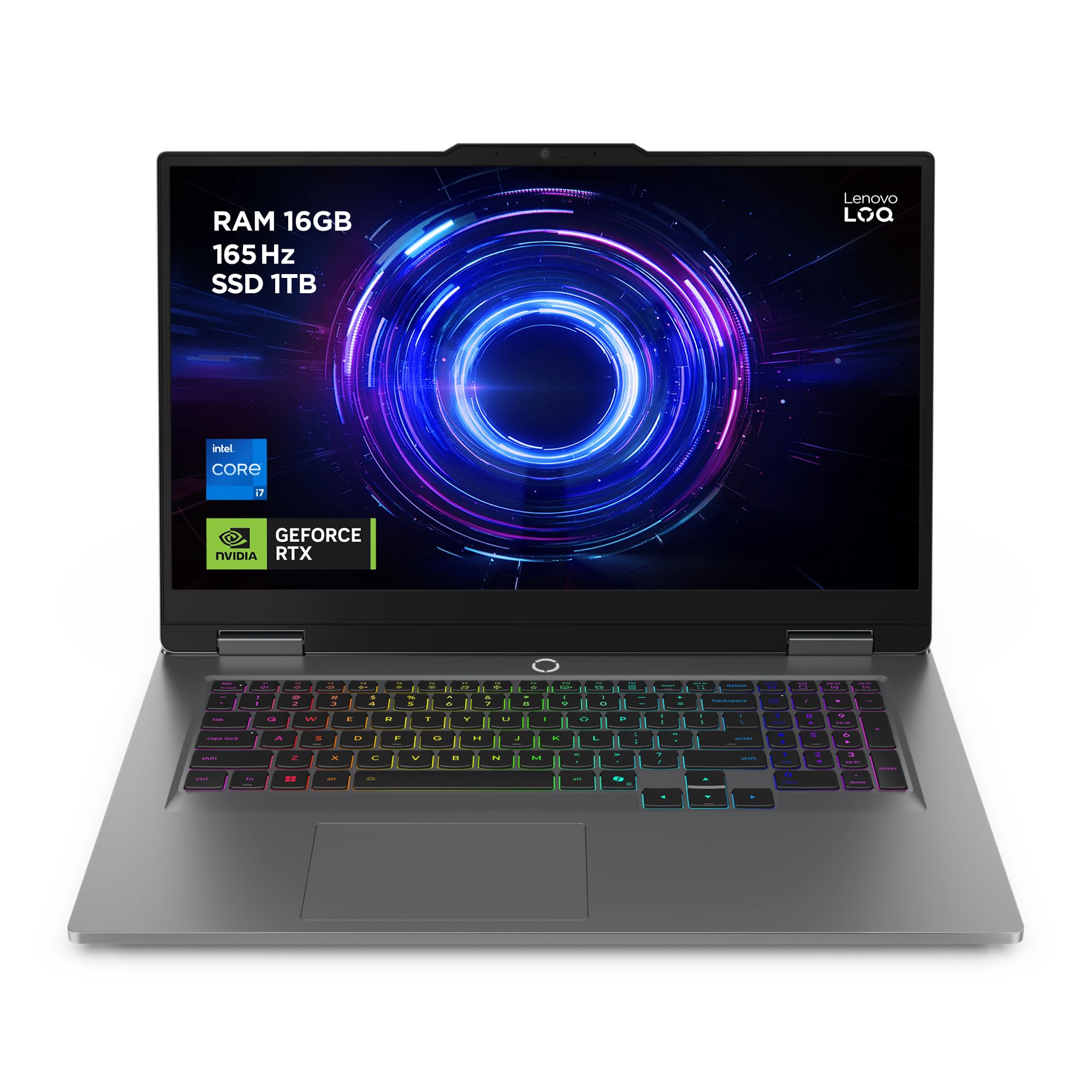 Lenovo LOQ Gaming AI Laptop | 17.3" Full HD 165Hz Display | NVIDIA GeForce RTX 5070 | Intel Core i7-14700HX | 16GB RAM | 1TB SSD | Win11 | QWERTZ | 24-Zonen-RGB-Tastatur | Grau | 3 Monate GamePass Angebot bei HelloDeals