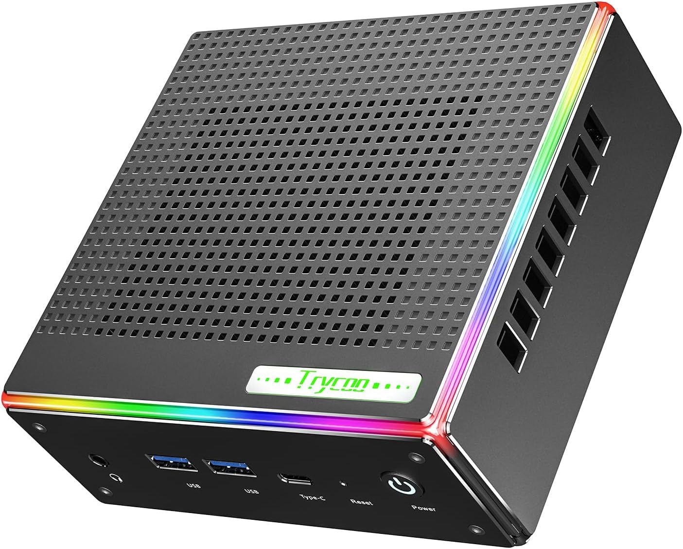 Trycoo HA-4 Mini Gaming PC, AMD Ryzen 7 Mini PC Ryzen 7 7840HS Processor (up to 5.1GHz), DDR5-5600 32GB RAM 1TB PCIe4.0 SSD. Triple 4K@60Hz Output, 2.5Gbps LAN/Wi-Fi6/BT5.2, USB-C and RGB AMD Ryzen 7 7840HS / 32GB+1TB Angebot bei HelloDeals