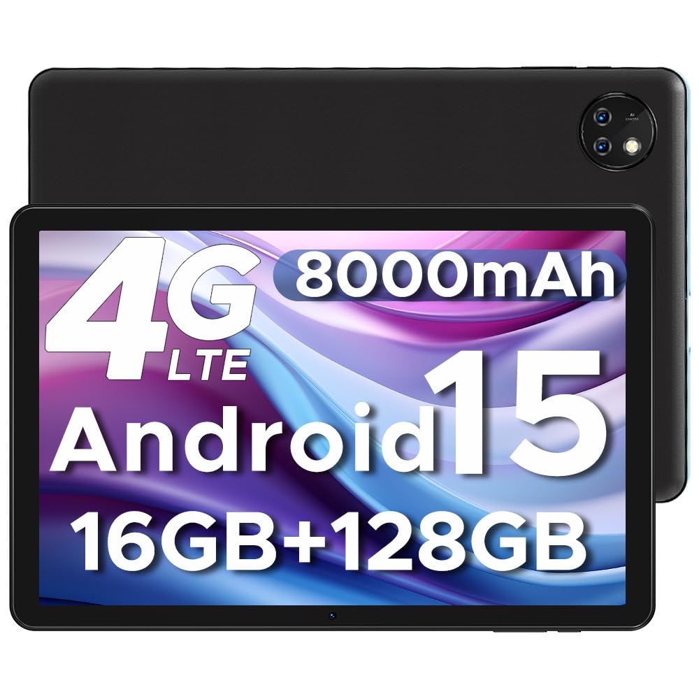 DOOGEE T10W Android 15 Tablet 10 Zoll 16GB RAM +128GB ROM (2TB TF) 2025 Neueste Tablet mit SIM Card Slot, 8000mAh Gaming Tablets Android 4G LTE/5G WiFi, Dual Kamera, BT5.0/ OTG/Face ID/USB Type C T10W(Schwarz) Angebot bei HelloDeals