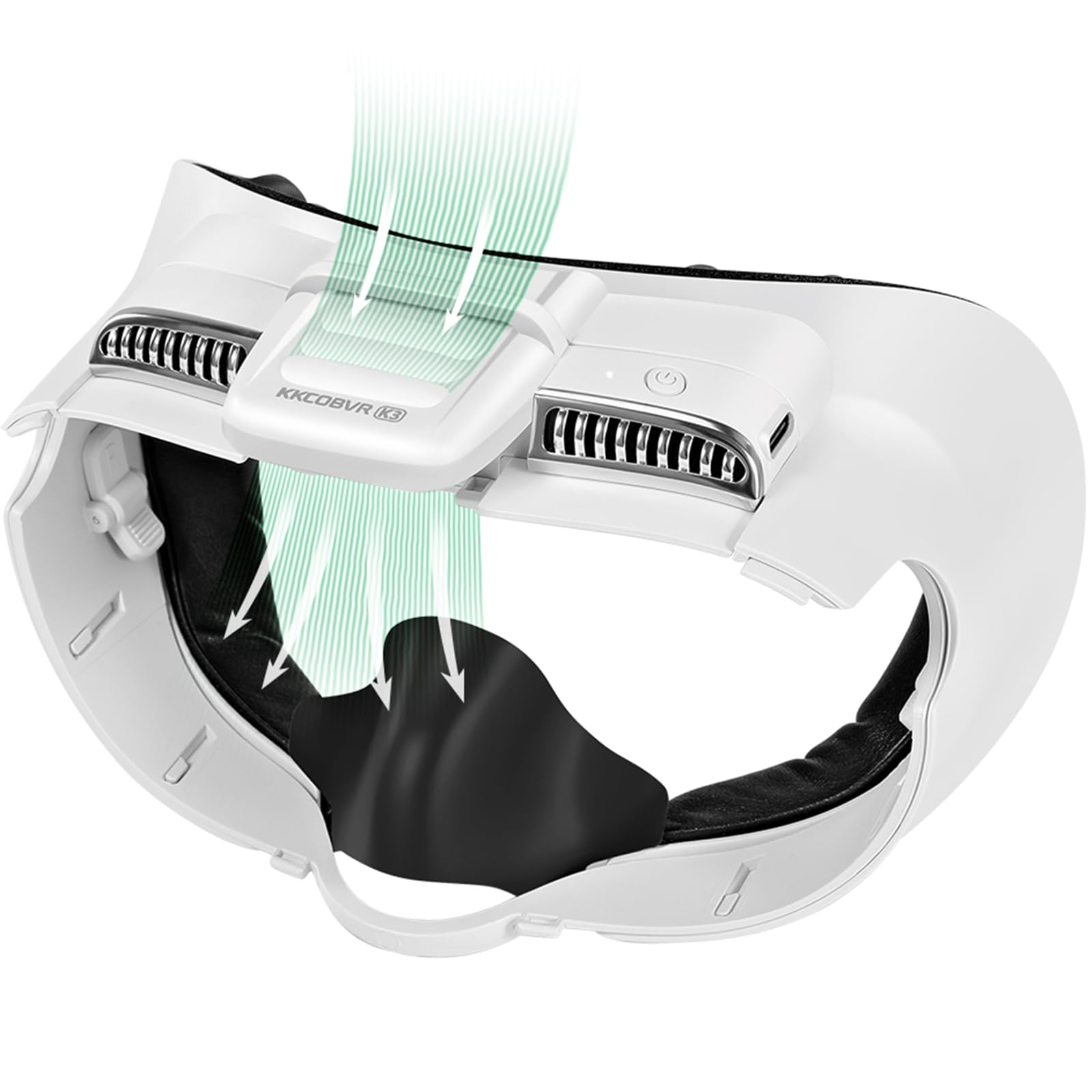 KKCOBVR K3 Gesichts-Interface-Ventilator mit Leder-Gesichtspolster Kompatibel mit Quest3, Lindert das Beschlagen der Linse und passt zur Verwendung mit Quest 3 Kopfgurt Angebot bei HelloDeals