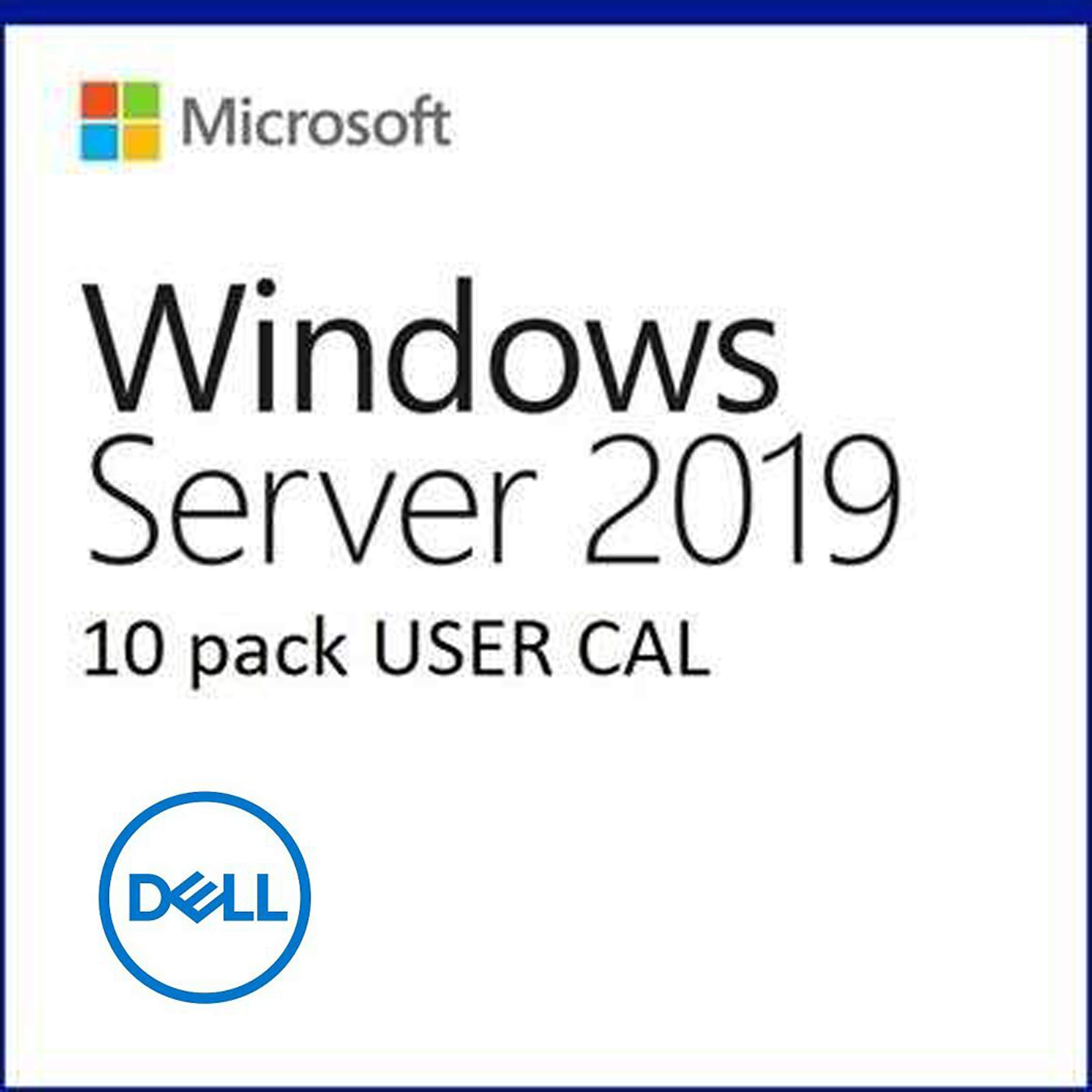 DELL Windows Server 2019 10 CAL - Betriebssysteme (Erstausrüster (OEM), Kundenzugangslizenz (CAL), 10 Lizenz(en), 32 GB, 0,512 GB, 1,4 GHz) Angebot bei HelloDeals
