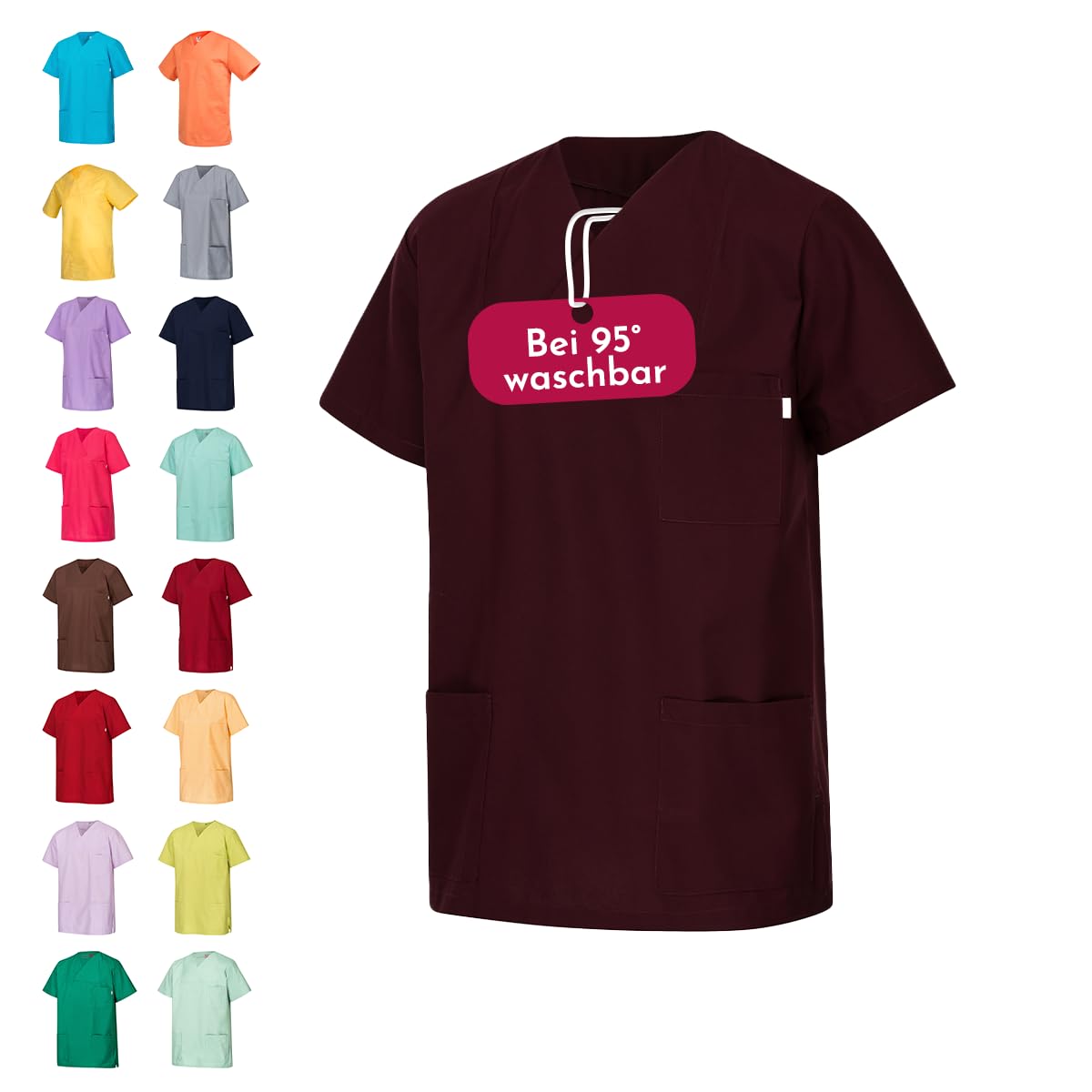 Clinotest Kasack für Damen & Herren – 95°C waschbar, kochfest, formbeständig – Schlupfkasack aus 50% Baumwolle, 50% Polyester – Pflege- und Krankenhausberufsbekleidung, atmungsaktiv & langlebig XXL Aubergine Angebot bei HelloDeals