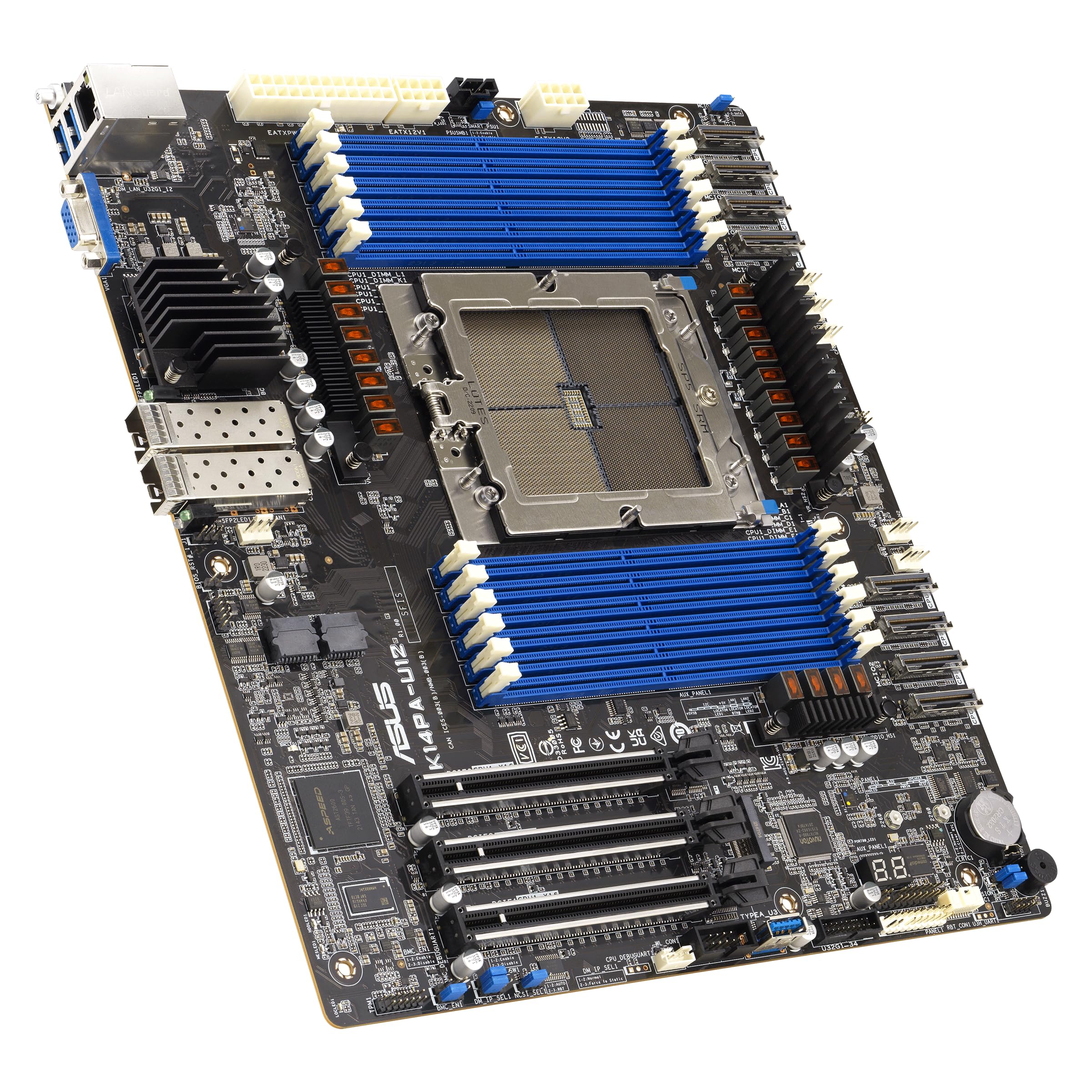 ASUS K14PA-U12 Server Mainboard Sockel AMD SP5 (AMD EPYC 9004, CEB, 12x DDR5 4800 RDIMM, M.2 PCIe 5.0, Dual 25 Gbit/s Ethernet, Dual-Slot GPU) Angebot bei HelloDeals