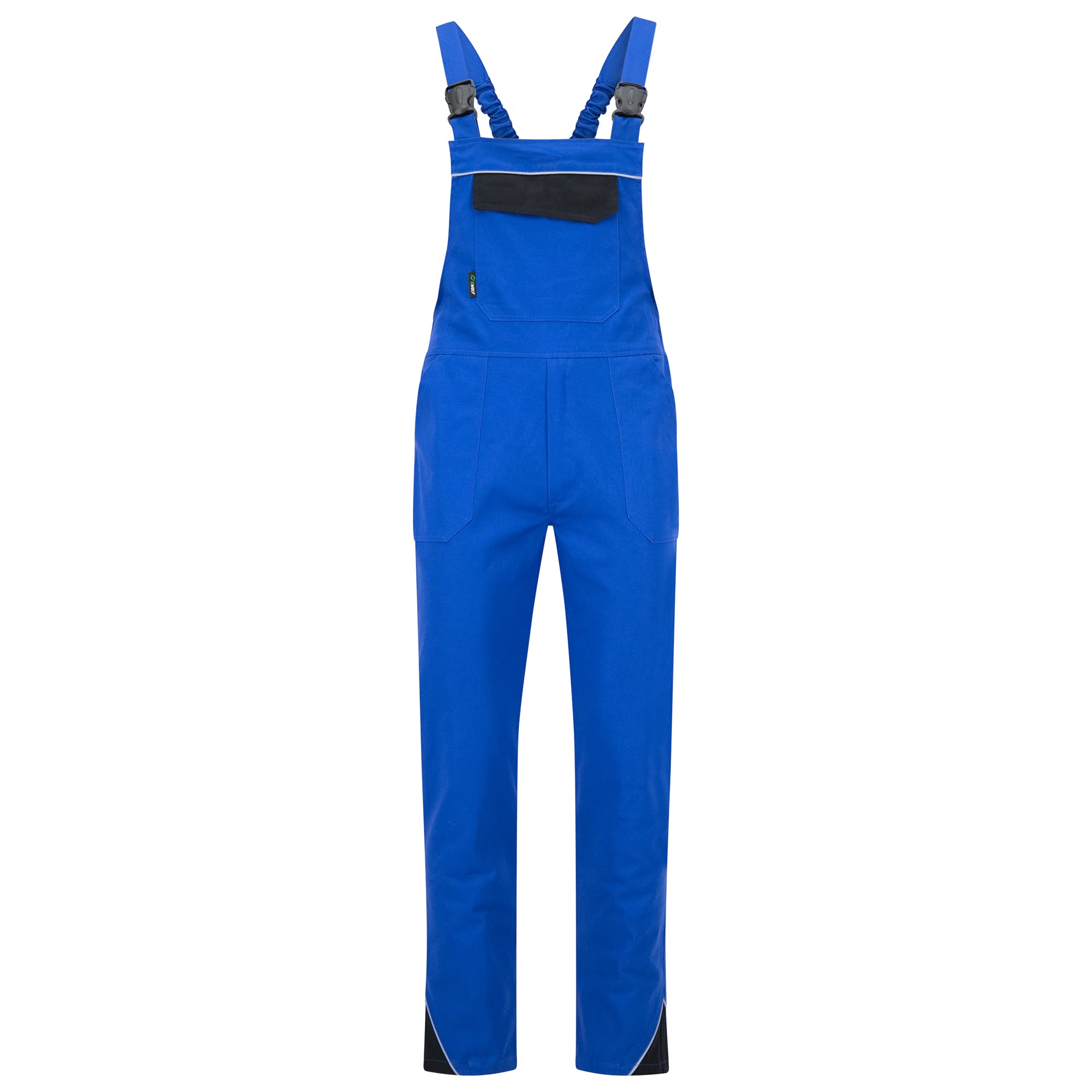 BWOLF ARES 100% Baumwolle Latzhose Herren Arbeitshose Schutz-Latzhose Arbeits-Latzhose XL Königsblau/Schwarz Angebot bei HelloDeals