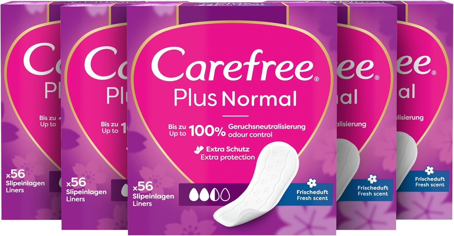 Carefree Slipeinlage Plus Normal mit Frischeduft super saugstarke Slipeinlagen, angenehm zu tragen, bietet Schutz, atmungsaktive Slipeinlage 56 St Angebot bei HelloDeals