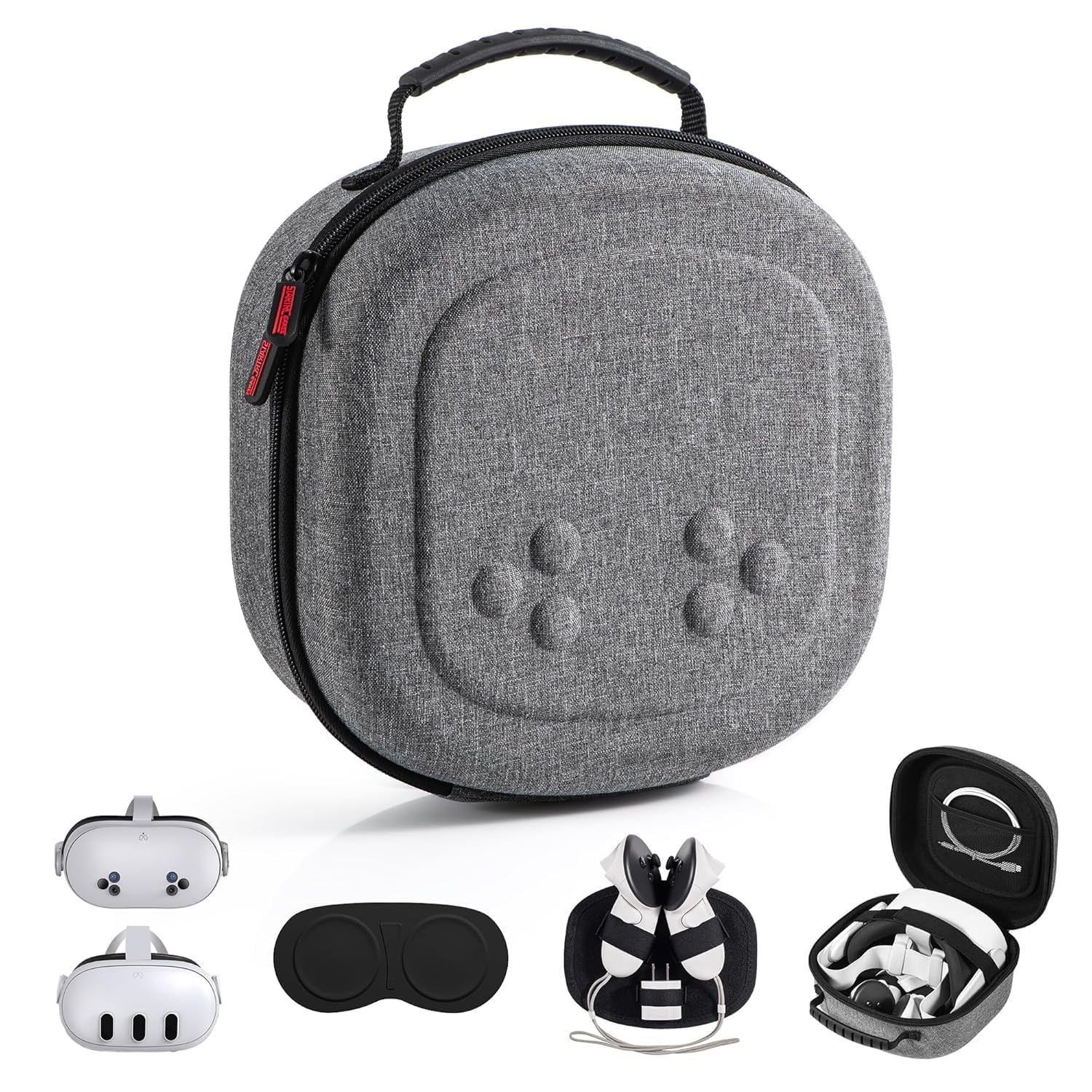 Tasche für Meta Quest 3S/Quest 3, Reisen Lagerung Tragetasche Kompatibel mit VR-Headset, Touch Controllern und Anderem Zubehör, Hartschalen Tasche für Reisen und Aufbewahrung Grau Angebot bei HelloDeals