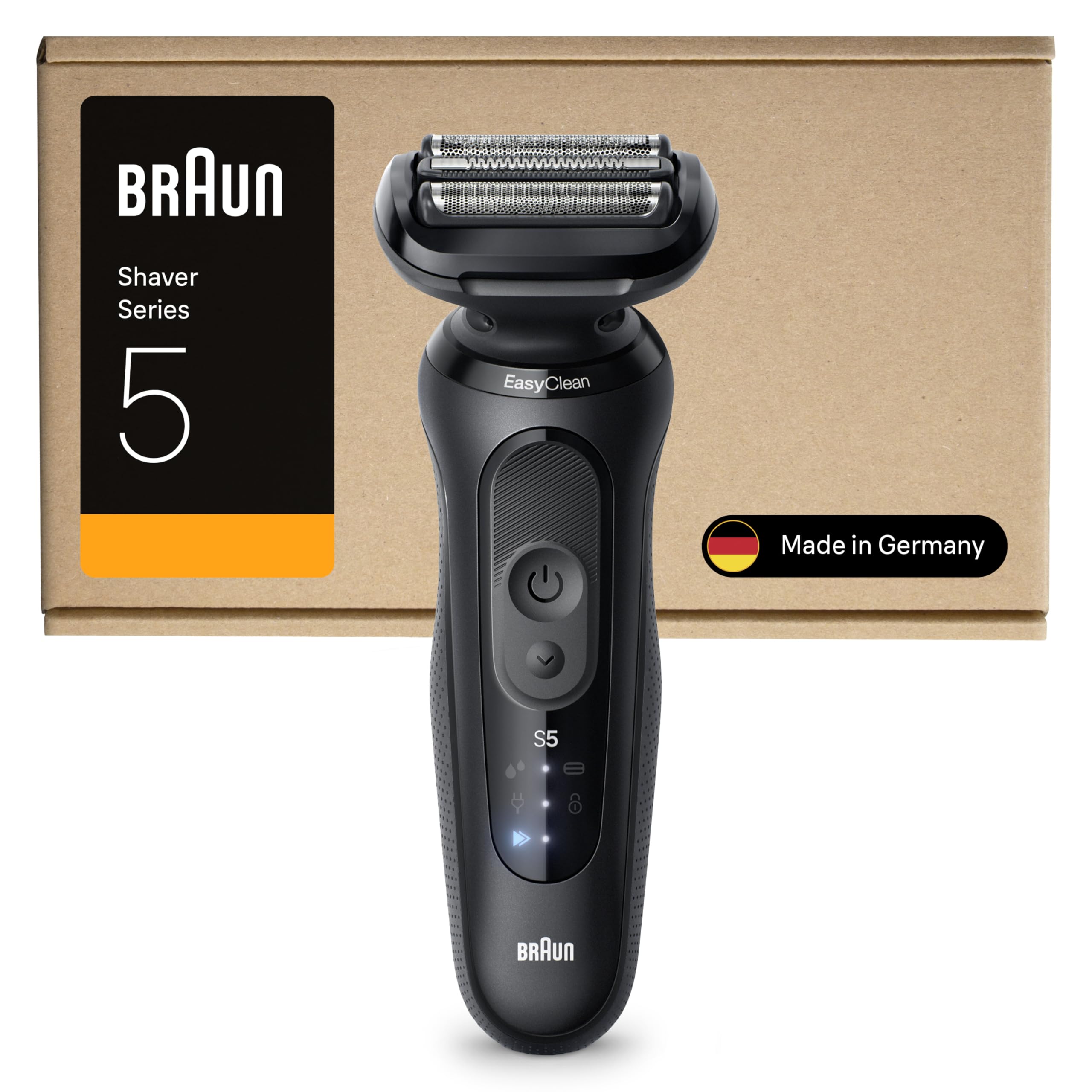 Braun Series 5 Rasierer Herren Elektrisch, Elektrorasierer Herren mit 50 Min. Akku, Rasierapparat, Kabelloser Nass- und Trockenrasierer für Männer, Wasserdicht, Made in Germany, 52-N1000si, Schwarz ohne Zusätze Angebot bei HelloDeals