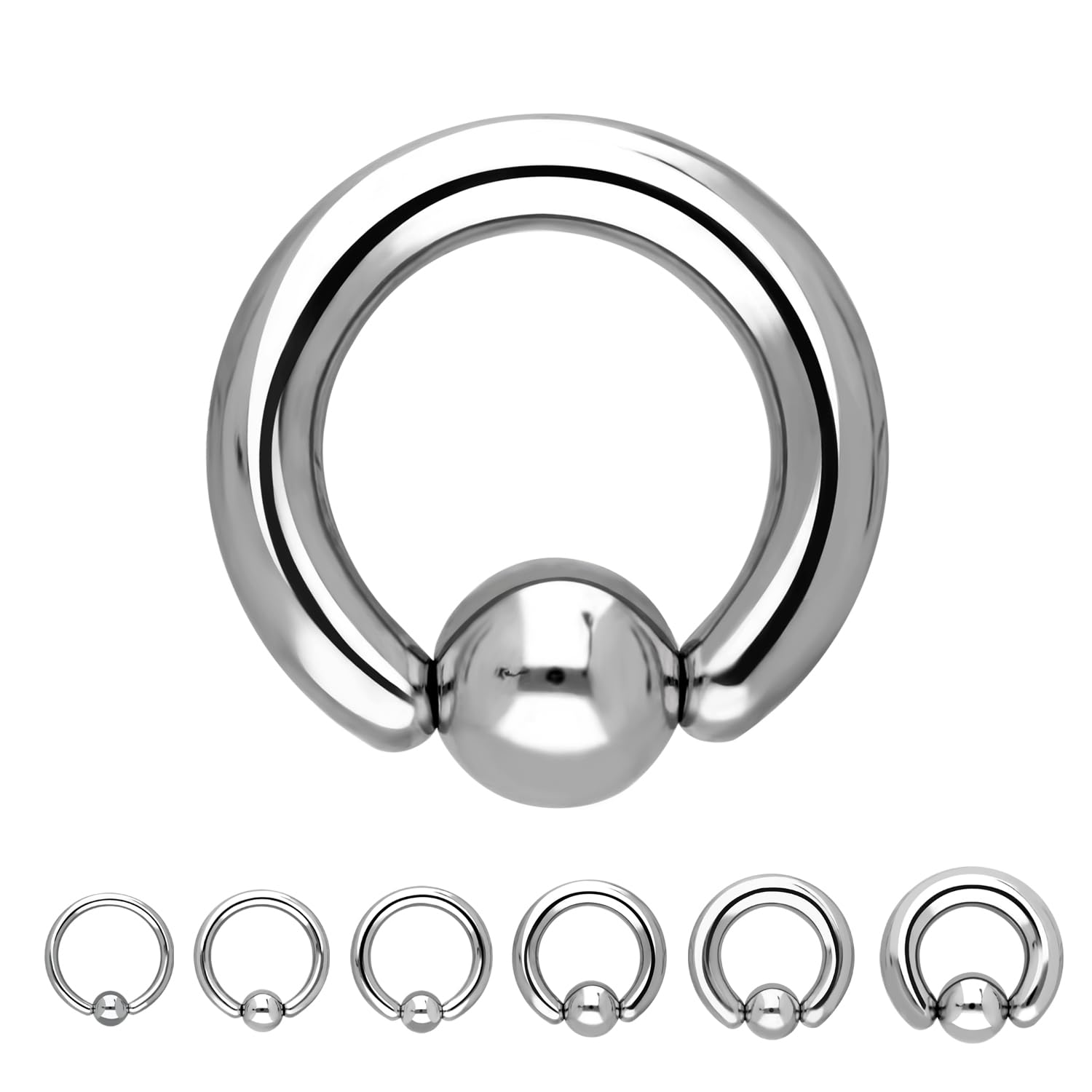 Treuheld® Klemmring Piercing BCR Ring - Silber - Edelstahl/Chirurgenstahl - Dick & Groß - Klemmkugelring - 48 Größen [04.] - 2.0 x 10 mm (Kugel: 5mm) Angebot bei HelloDeals
