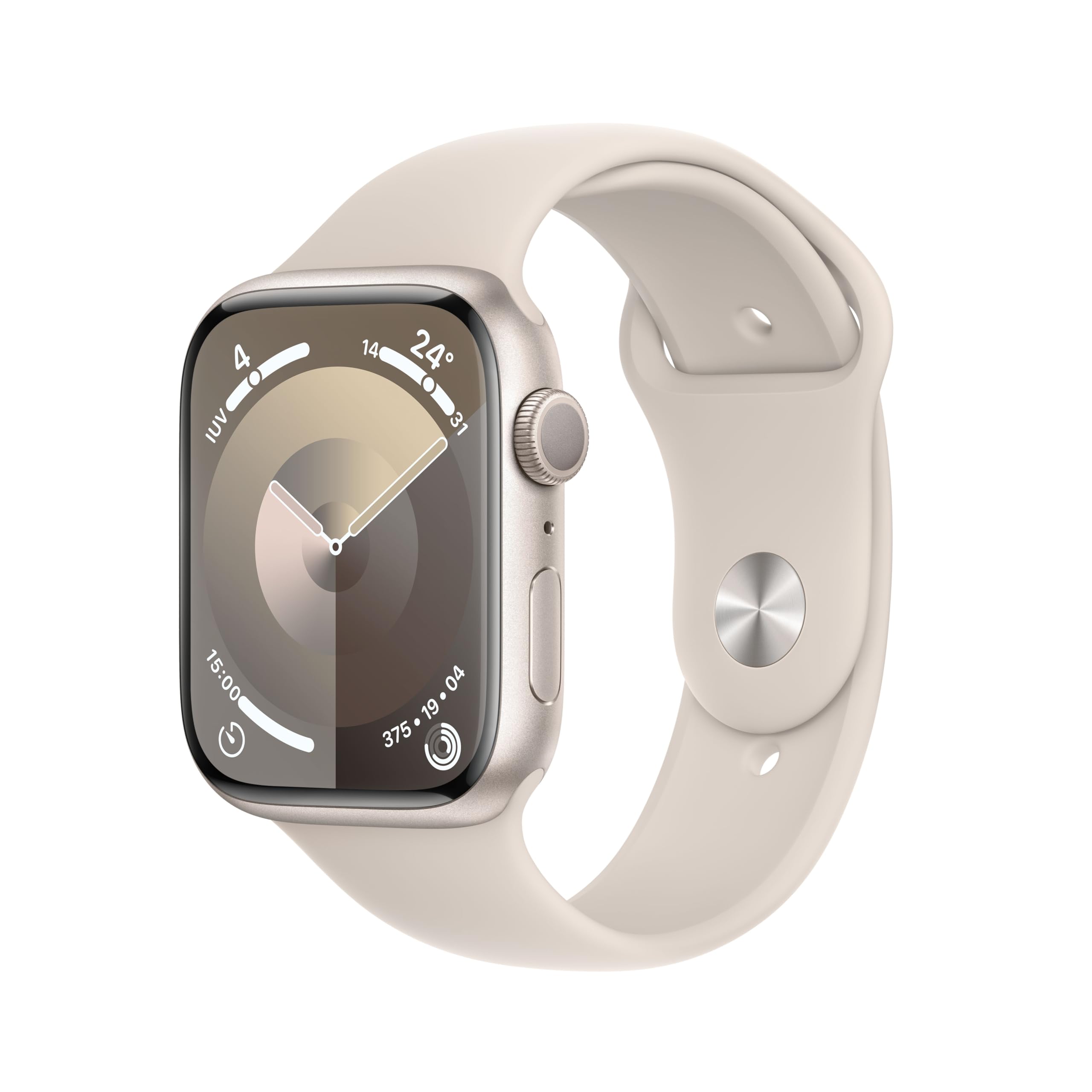 Apple Watch Series 9 [GPS, 45mm] - Polarstern Aluminiumgehäuse mit Polarstern Sport Band, S/M (Generalüberholt) Angebot bei HelloDeals