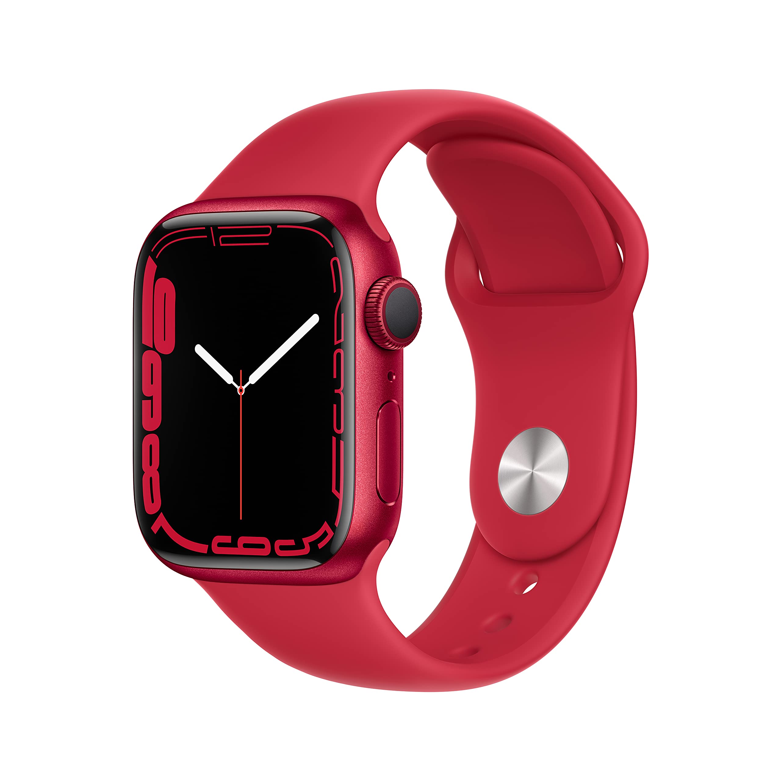 Apple Watch Series 7 (GPS, 41mm) — Rotes Aluminiumgehäuse mit rotem Sportband (Generalüberholt) Angebot bei HelloDeals