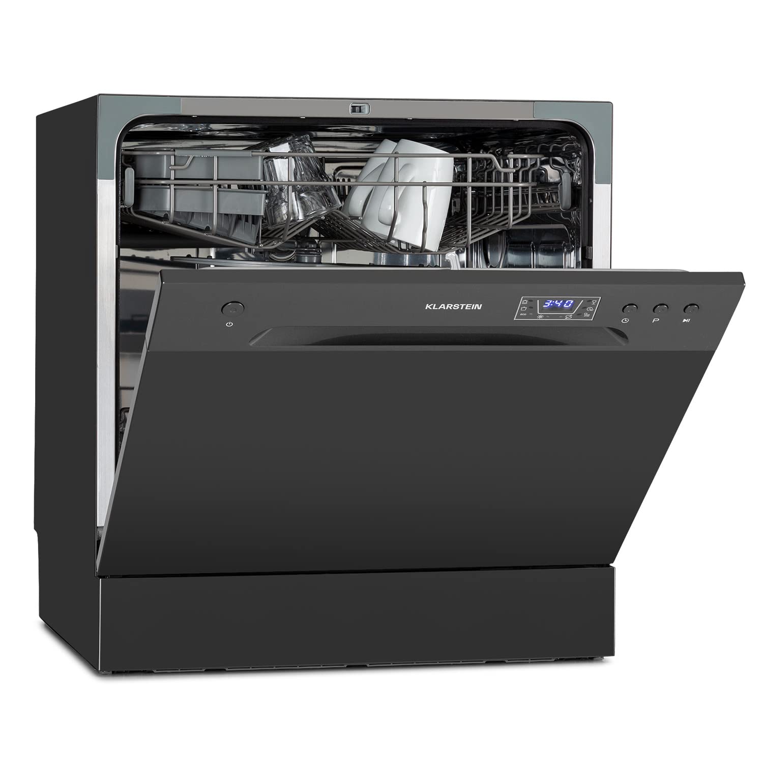 Klarstein Mini-Geschirrspüler für 8 Gedecke, Leiser Geschirrspüler Klein mit 6 Spülprogrammen, Kleiner Tisch-Geschirrspüler für Zuhause Büro Camping, Geschirrspüler Mini mit Wasseranschluss Amazonia 8 Anthracite Angebot bei HelloDeals