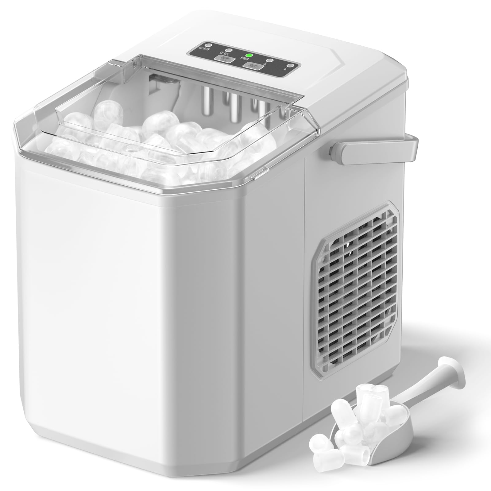 Eiswürfelmaschine, 12kg/24h Eiswürfelbereiter Professioneller Eisbereiter 1,5L Ice Maker 6-13Min Produktionszeit Ice Cube Maker, Eiswürfel Maschine (MEHRWEG) Angebot bei HelloDeals
