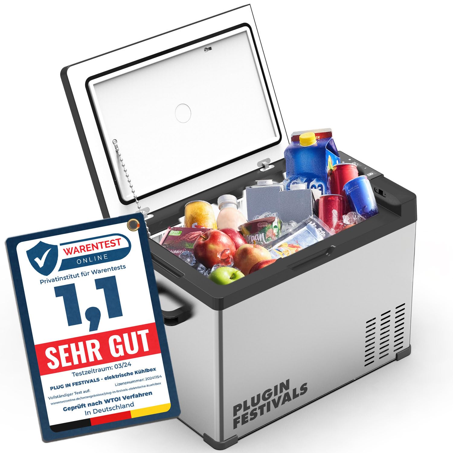 elektrische Kühlbox - Kompressor Gefrierbox bis -20 Grad - Kühlbox Auto - Camping Kühlschrank - Powerstation zum Kühlen - 12V 230V - 40 Liter Angebot bei HelloDeals