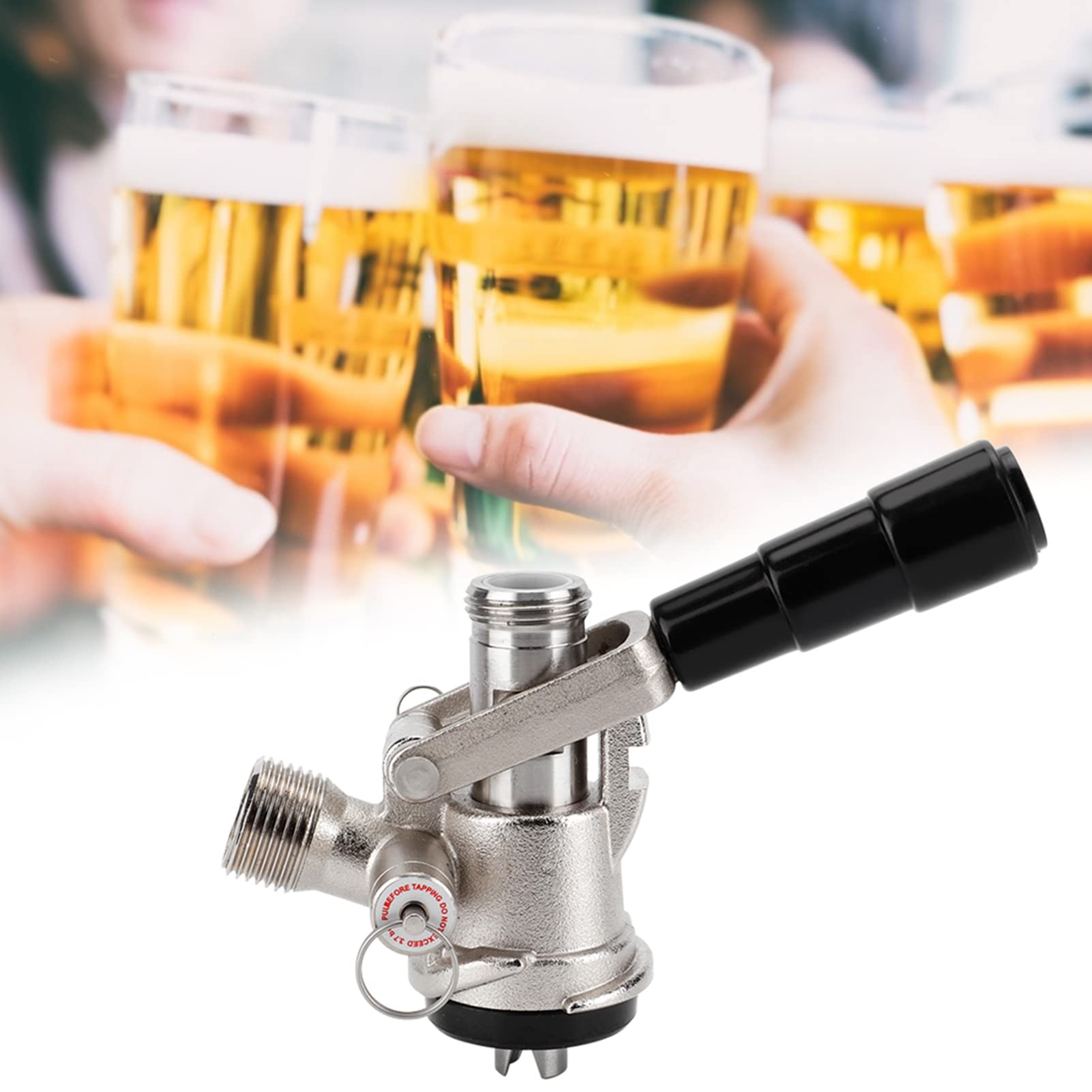 Ejoyous Kegverschluss Zapfkopf, Keg Anschluss Bierfass Flach Korb Keg Zapfkopf Edelstahl Bierzapfhahn Anschlüsse für Bierfässer, für Hausbrauanlage Bars Restaurants Familienfeiern Angebot bei HelloDeals