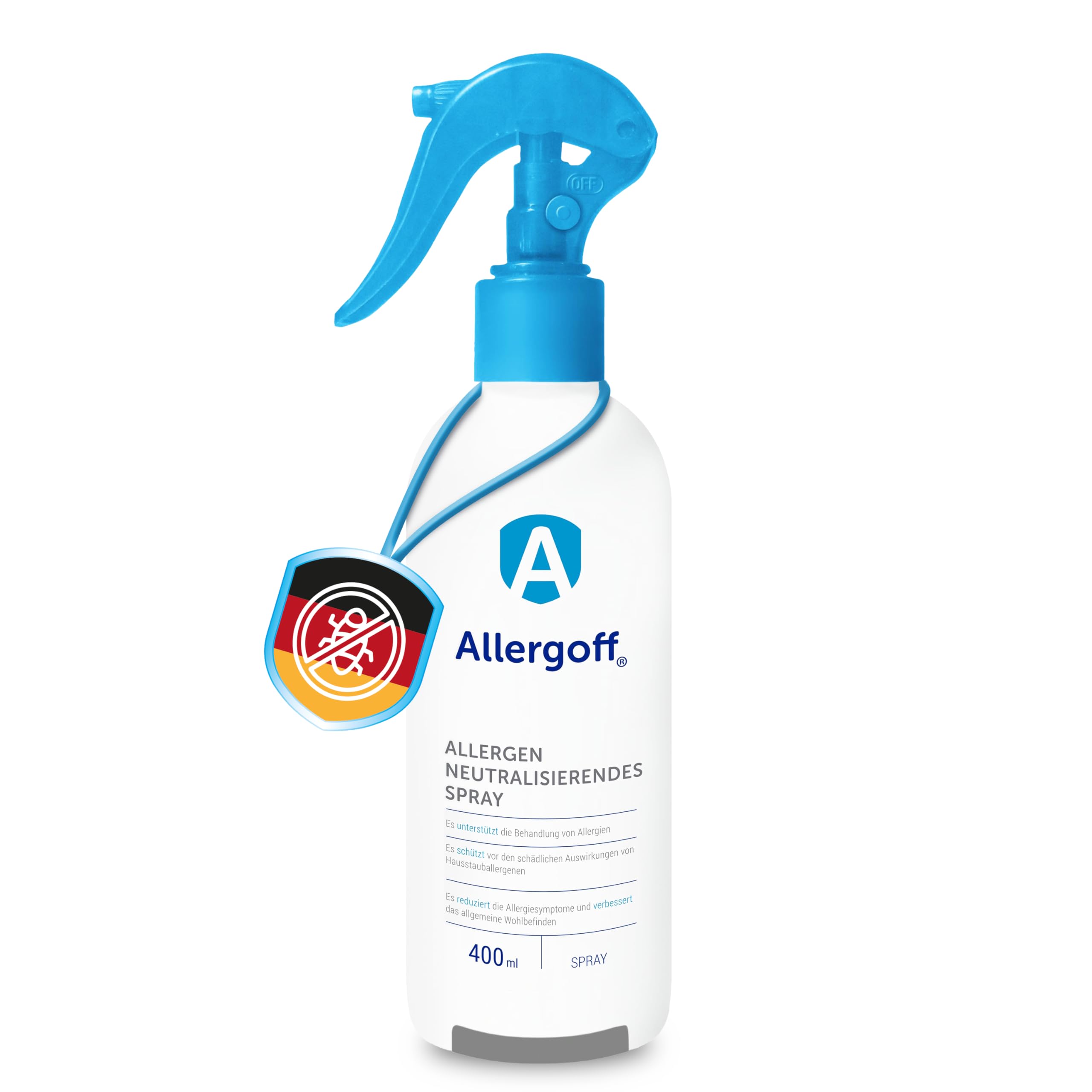 Allergoff Milbenspray 400ml - Allergenspray - 100% giftfrei - Milbenspray für Matratzen & Polster - Kinder- & Allergikerfreundlich - 6 Monate Langzeitschutz - Ideal für Allergiker 400 g (1er Pack) Angebot bei HelloDeals
