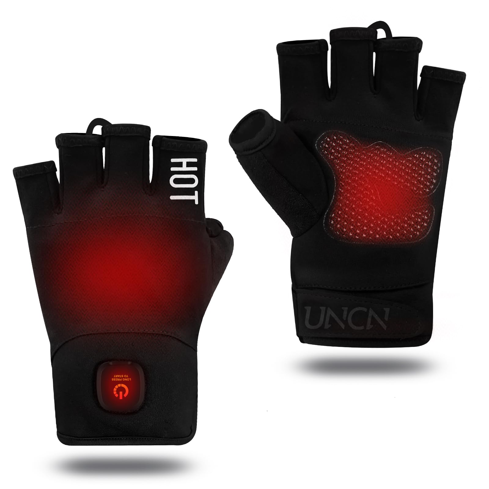 uncn Beheizte Handschuhe Fingerlos für Frauen Mann Arbeit Touchscreen Handschuhe für Winter Kaltes Wetter Wiederaufladbare Elektrik Angebot bei HelloDeals