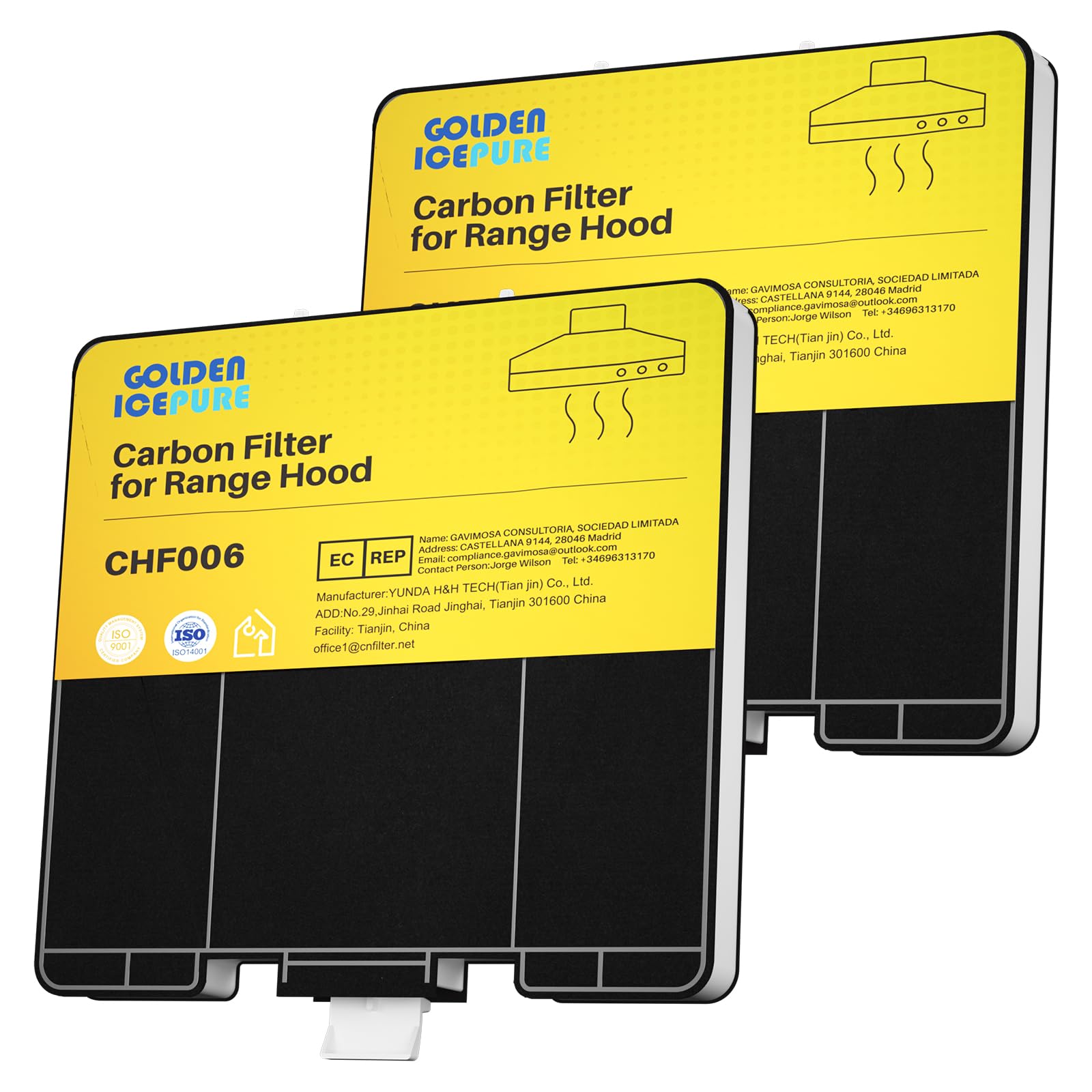 GOLDEN ICEPURE Aktivkohlefilter Dunstabzugshaube Kompatibel mit Siemens-LZ53251, Bosch, dhz5325, Neff Z5101X1, VVZ52V40, 2 Stück Chf006-dhz5325 23x 21,5x 2,2 Cm Angebot bei HelloDeals