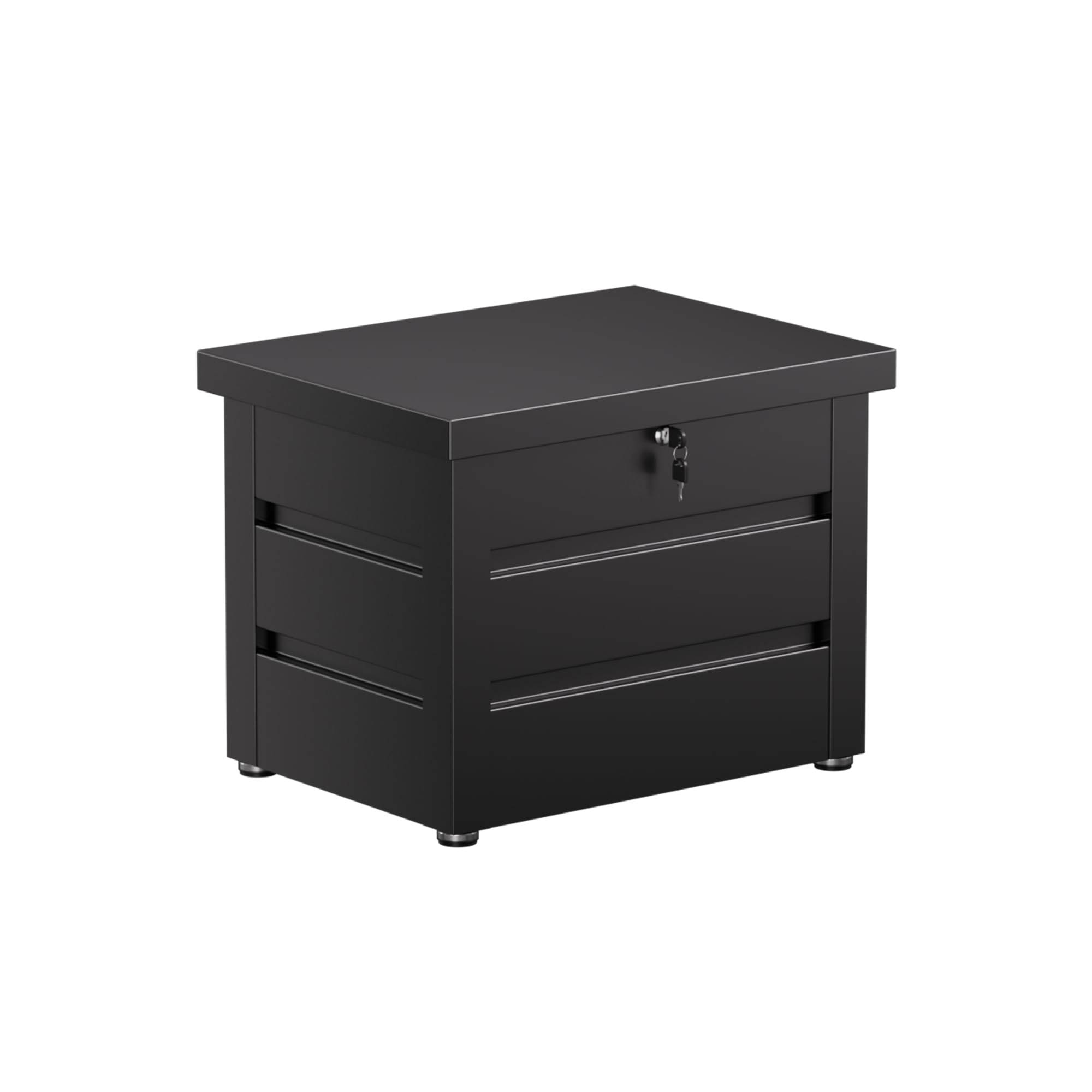 Gartenbox aus Metall in Schwarz 210L | Outdoor Kissenbox für den Garten mit Rostfeste Beschichtung | Outdoor Aufbewahrungsbox/Auflagenbox wasserdicht für Kissen - 70x52x60cm Angebot bei HelloDeals