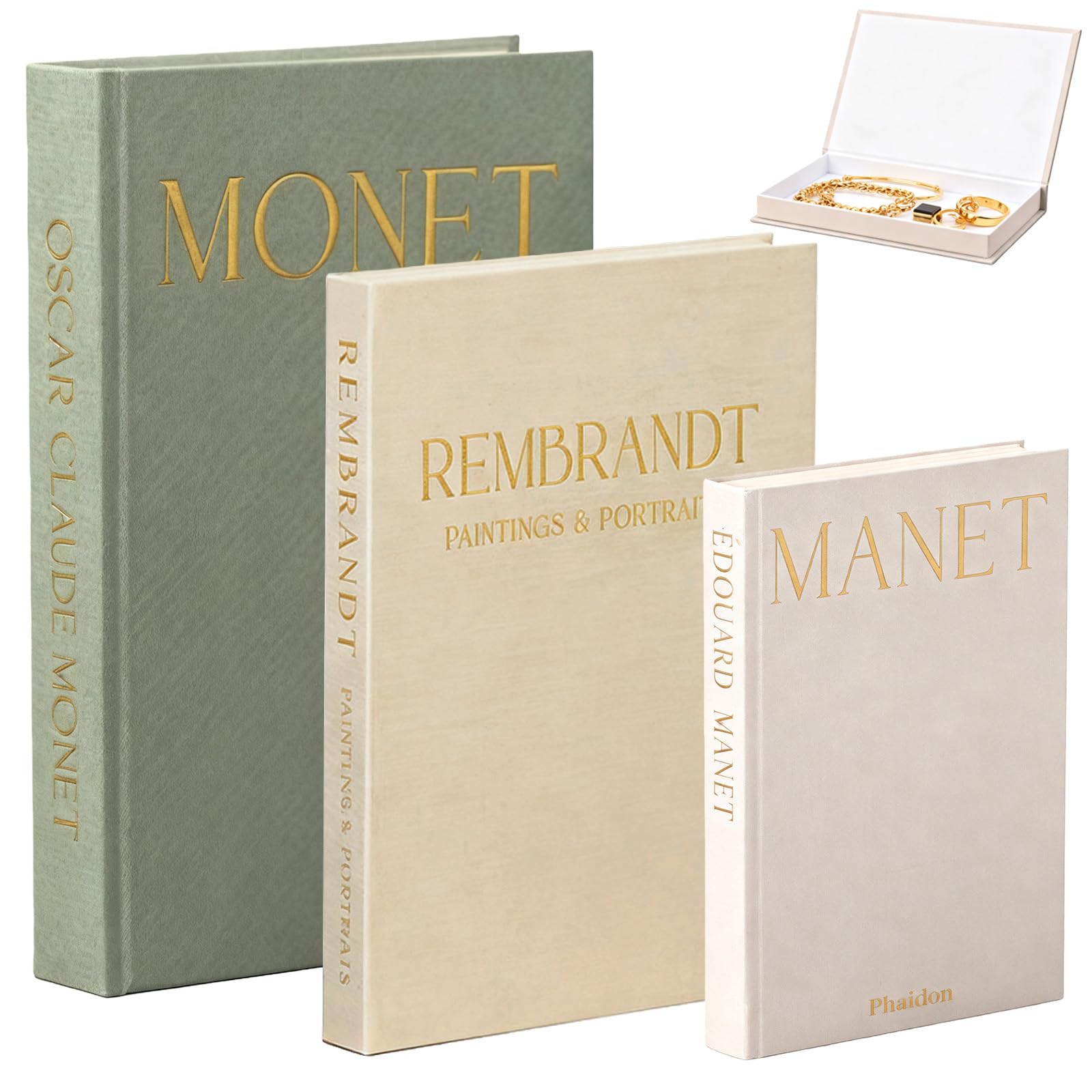 Deko Bücher für Heimdekor, 3 Stück Dekorative Bücher Buchattrappe Box Fake Books Dekobücher mit Magnetverschluss, Stapeln Leinen Buchbox Bücher, Buch Aufbewahrungsbox für Couchtisch Regalefür Angebot bei HelloDeals