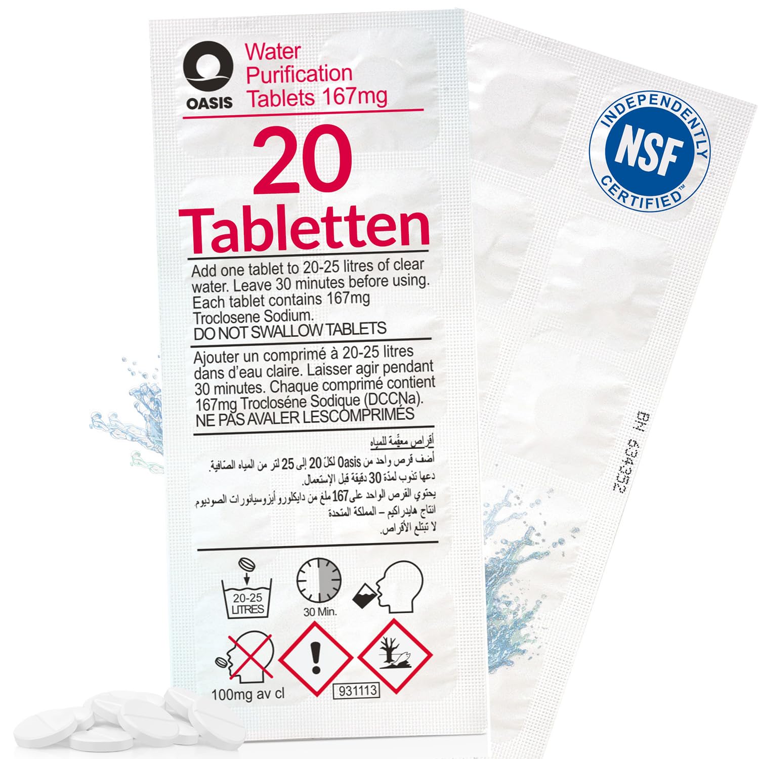 Wicked Chili 20x Chlortabletten geeignet für Waterrower Rudergerät, Water Rower, Oasis Chlor Tabletten, Wasseraufbereitung gegen Algen (1 Jahresbedarf, pro Reinigungstablette 25L Trinkwasser) Angebot bei HelloDeals