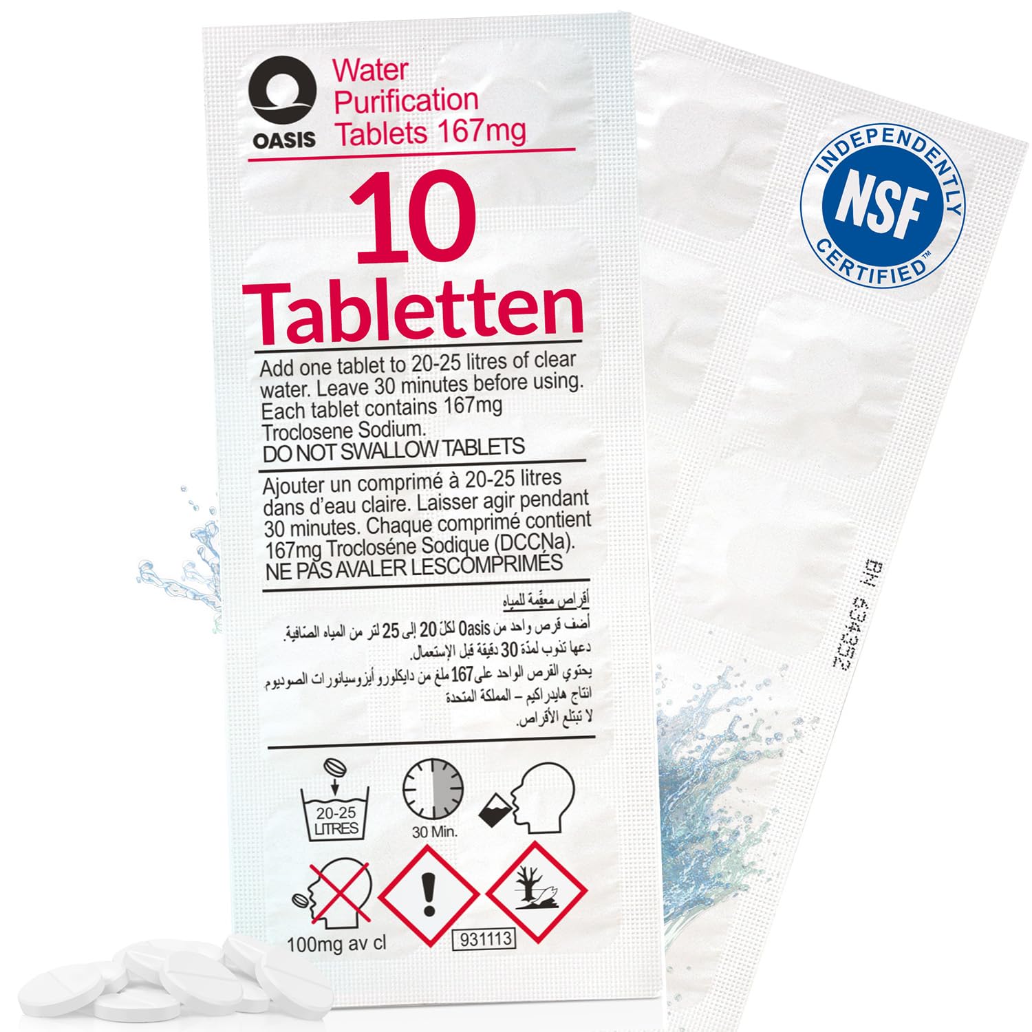 Wicked Chili 10x Chlortabletten geeignet für Waterrower Rudergerät, Water Rower, Oasis Chlor Tabletten, Wasseraufbereitung gegen Algen (1 Jahresbedarf, pro Reinigungstablette 25L Trinkwasser) Angebot bei HelloDeals