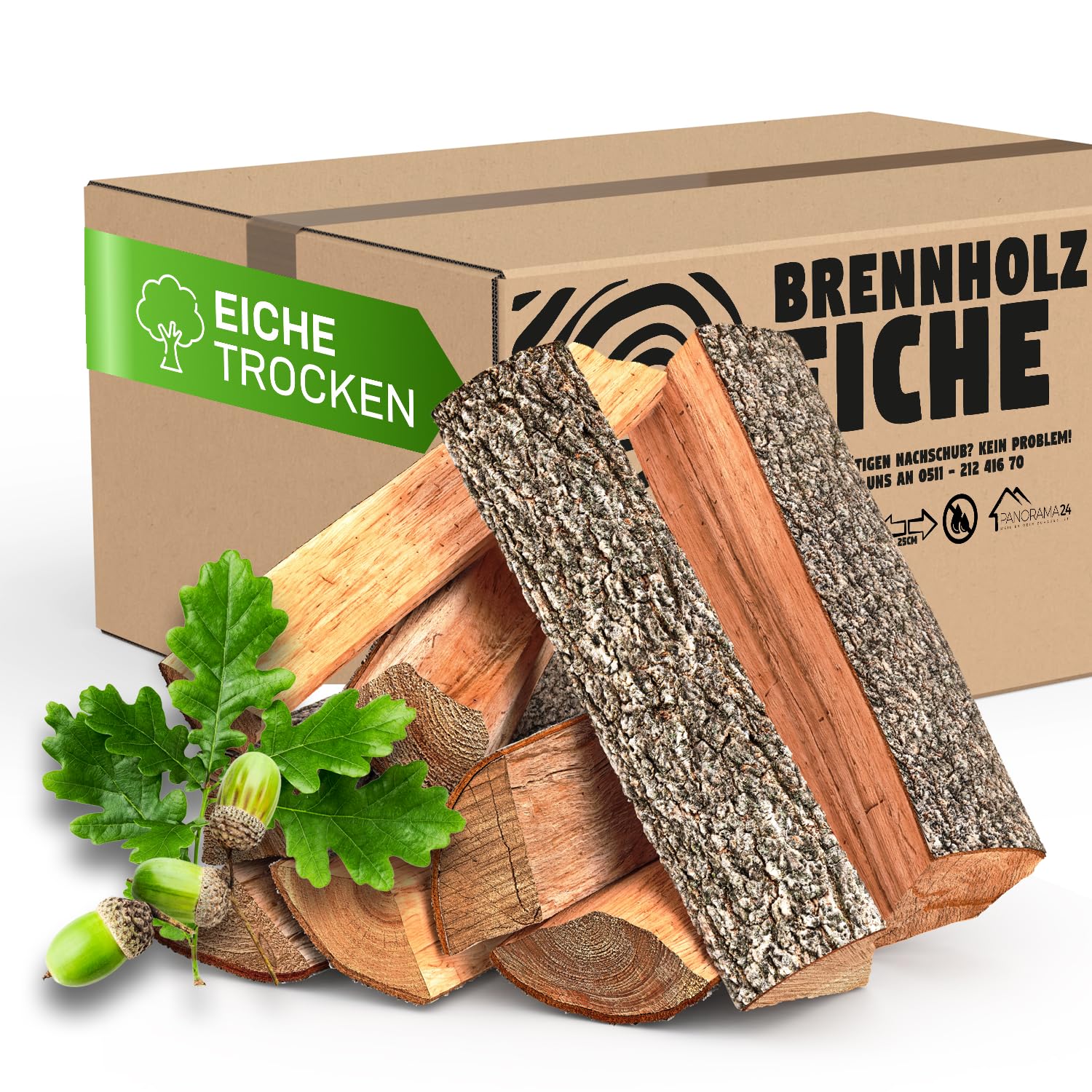 30 kg Brennholz Kaminholz Feuerholz Reine Eiche ofenfertig kammergetrocknet < 9% in 25cm (+/- 5cm) Angebot bei HelloDeals