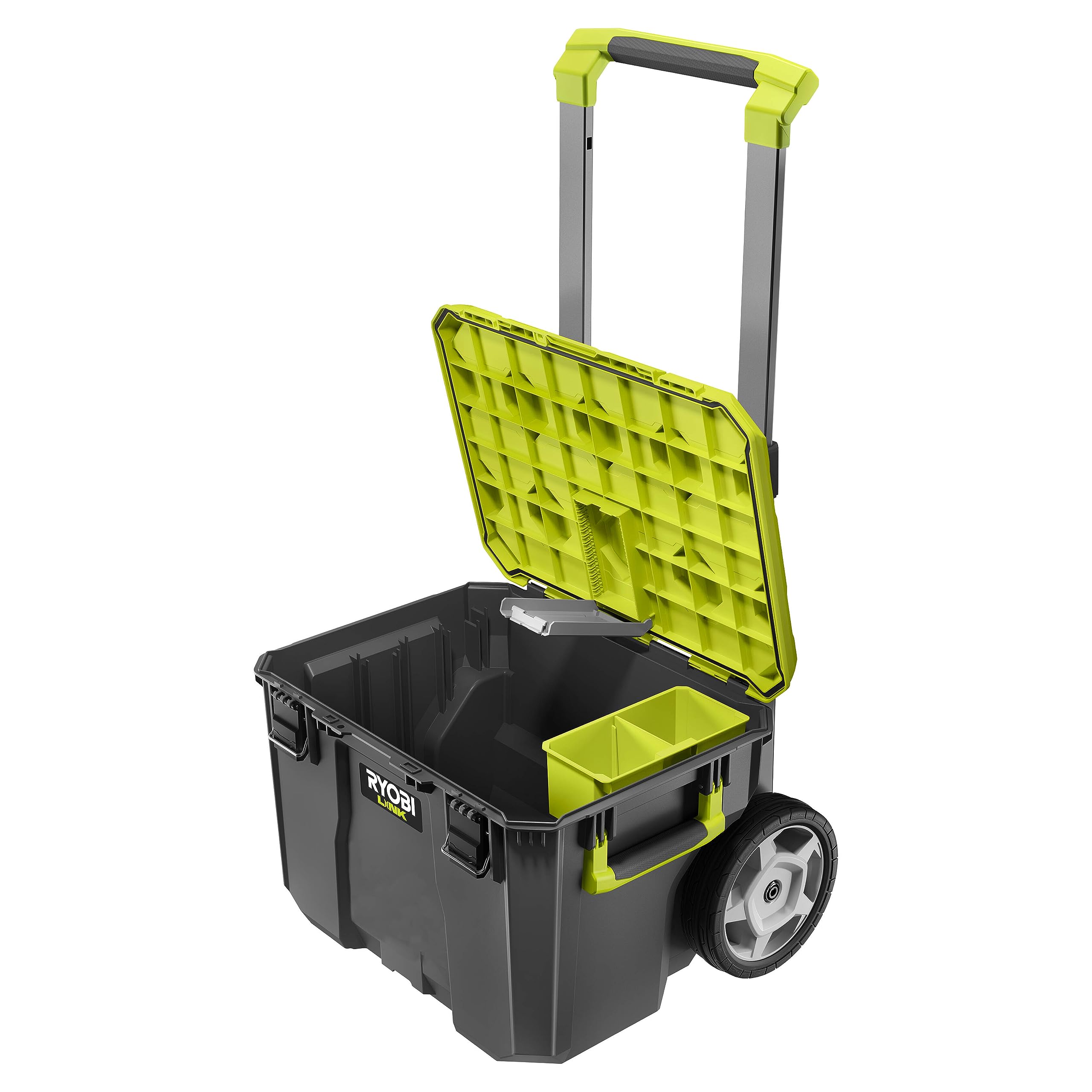 RYOBI LINK Aufbewahrungsbox RSL201 Werkzeugbox inkl. Trolley (bis zu 90 kg Tragfähigkeit, Wasserdicht nach IP65) LINK Werkzeugbox inkl. Trolley Angebot bei HelloDeals
