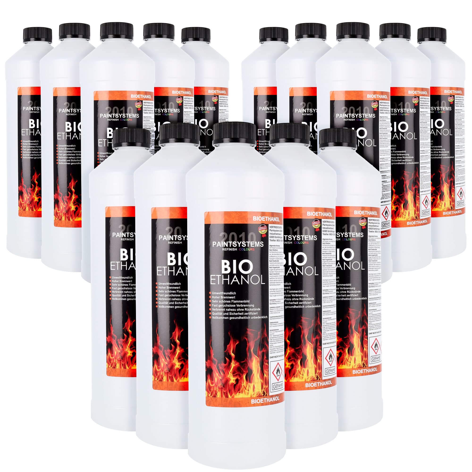 Bio Alkohol 100% 15 x x 1 Liter - BIOETHANOL für Alkohol-Kamine, Tischfeuer, Ethanolkamine, Alkoholbrenner, Terrassenfeuer, Raumfeuer, Standfeuer oder Gartenfeuer Angebot bei HelloDeals