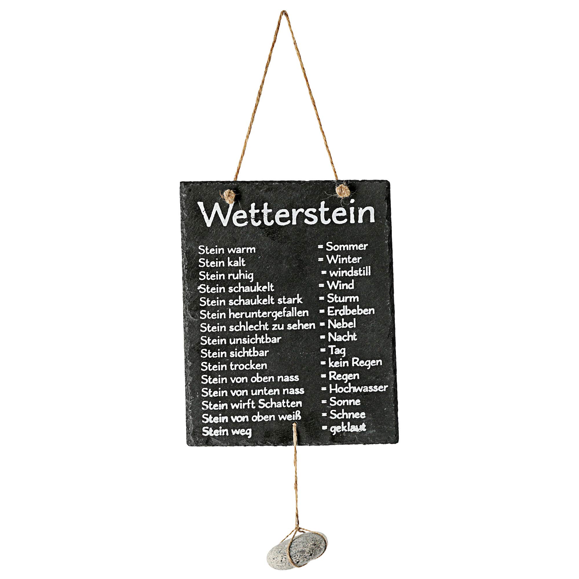 Cepewa Wetterstation, Stein auf Schiefertafel, Wettertafel, Schild, 20 x 25 cm Angebot bei HelloDeals