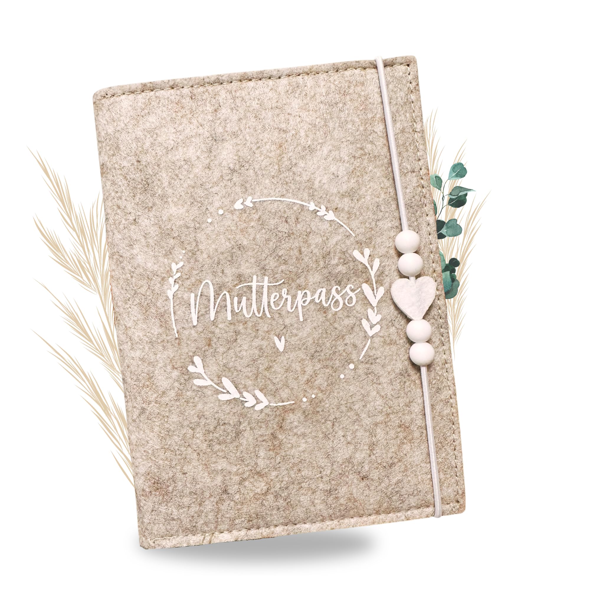 Premium Mutterpasshülle aus Filz für deutschen Mutterpass - mit Fächer für Ultraschallbild, Impfpass, Versichertenkarte - Handmade Mutterpass Schutzhülle Angebot bei HelloDeals