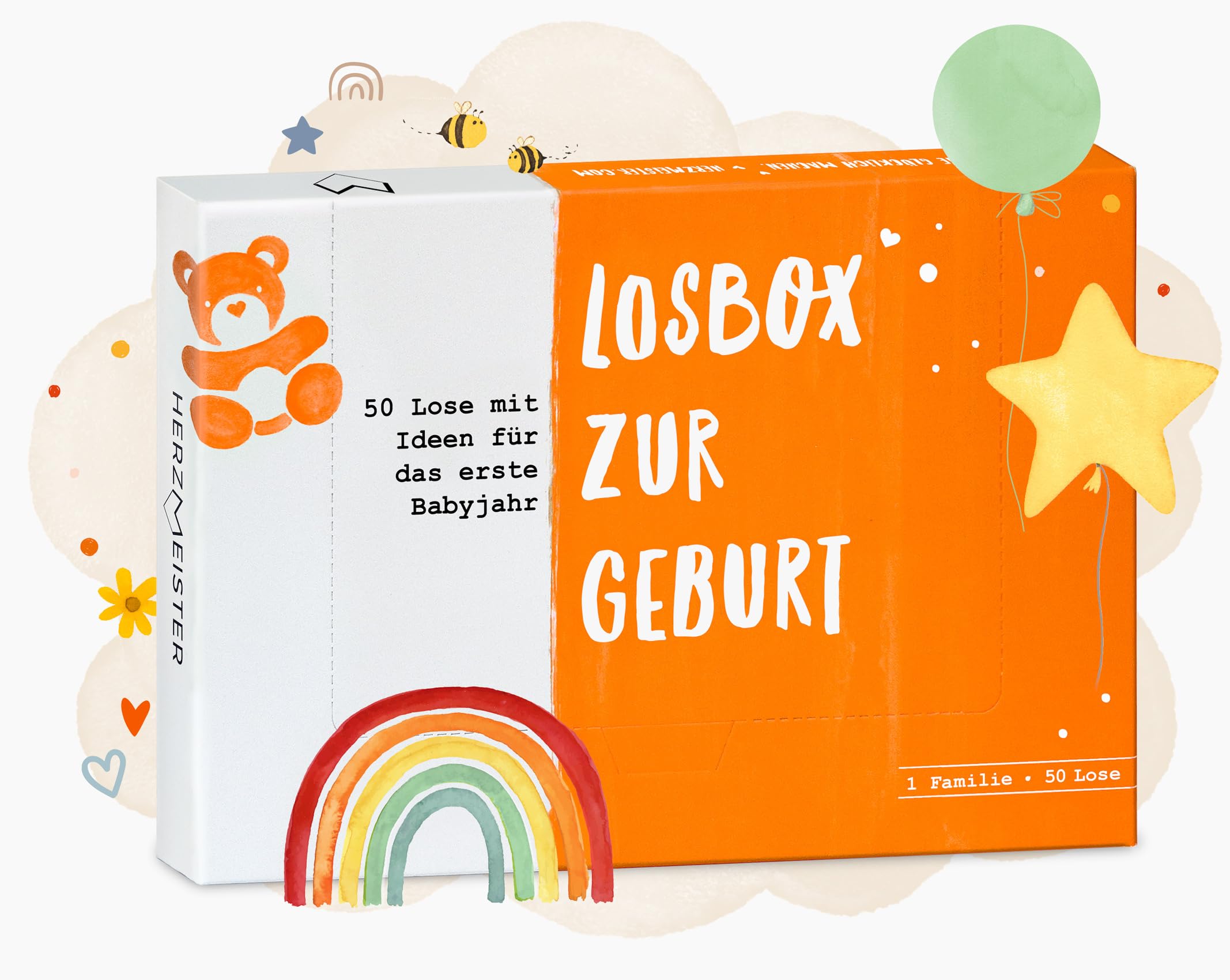 Losbox zur Geburt - Das Geschenk zur Geburt für Mama, Papa & Baby I 50 Lose mit wundervollen Ideen für das erste Jahr I Geschenk zur Geburt für Mädchen & Jungen und Geschenkidee für werdende Eltern Angebot bei HelloDeals