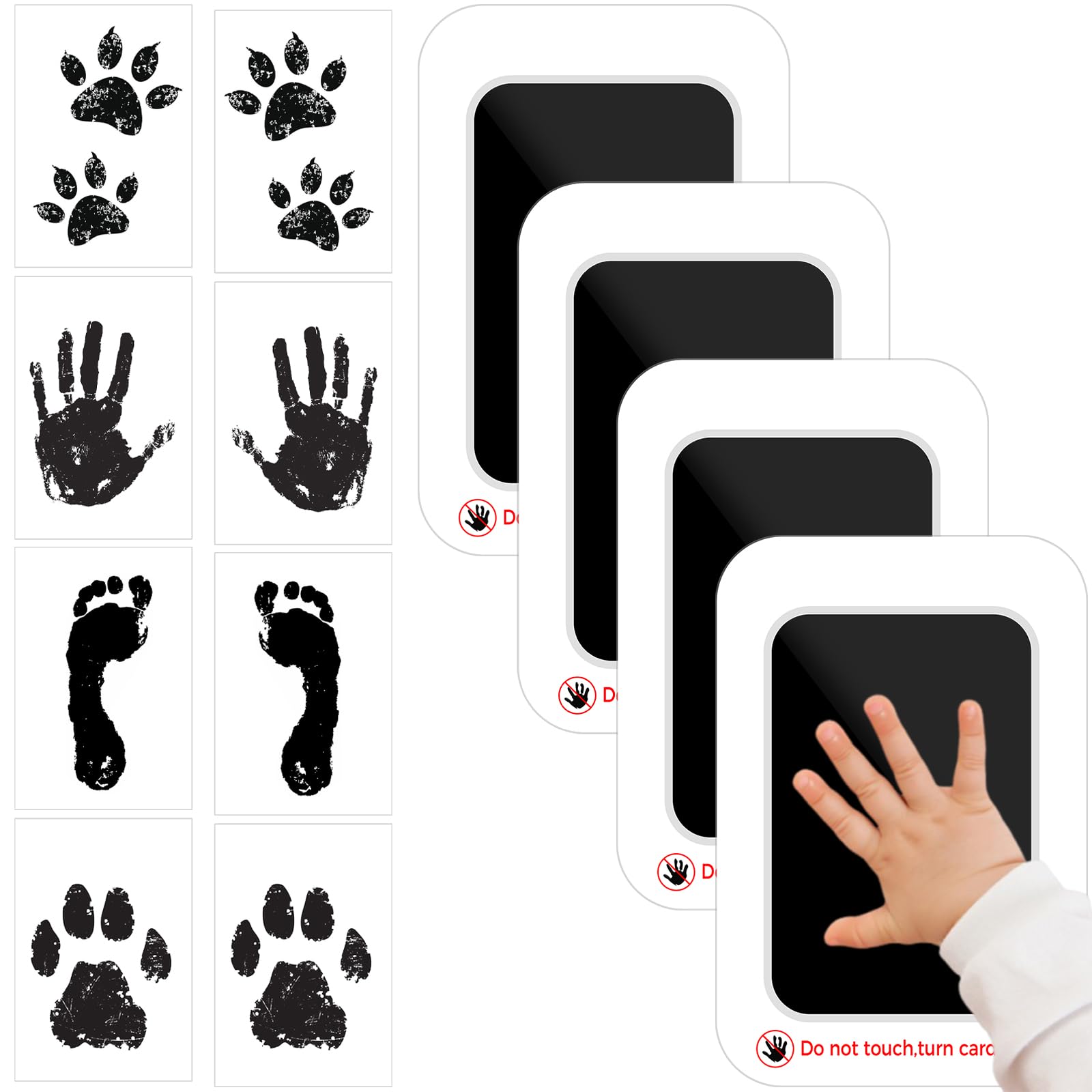 CNMTCCO Pfotenabdruck Set Hund, 4 Stück Fußabdruck Baby, Berührungsloses Baby Abdruckset, Baby Erstausstattung Neugeborene Angebot bei HelloDeals