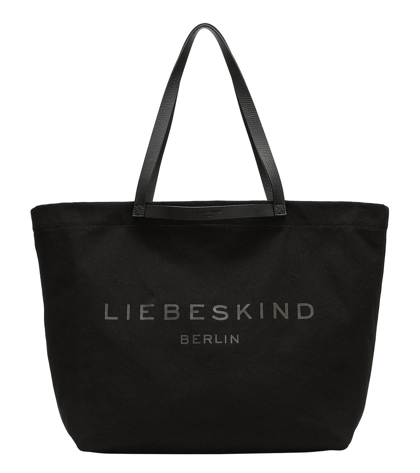 Liebeskind Berlin Damen-Shopper „Aurora“ – Große Canvas-Tasche Damen mit Reißverschlussfach und Leder-Schulterriemen – Shopper Bag Women – Passend für Laptops bis 16 Zoll – Light Bag 01 Black 1 Angebot bei HelloDeals