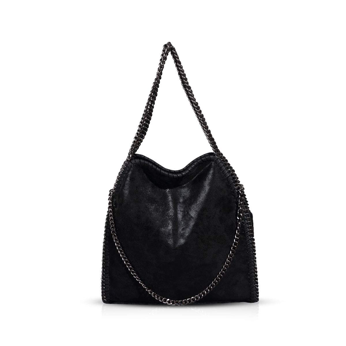 Umhängetaschen für Frauen Damen Kette Umhängetasche Kettentasche Taschen für Damen Casual Handtasche große Hobo Schultertasche Schwarz Angebot bei HelloDeals