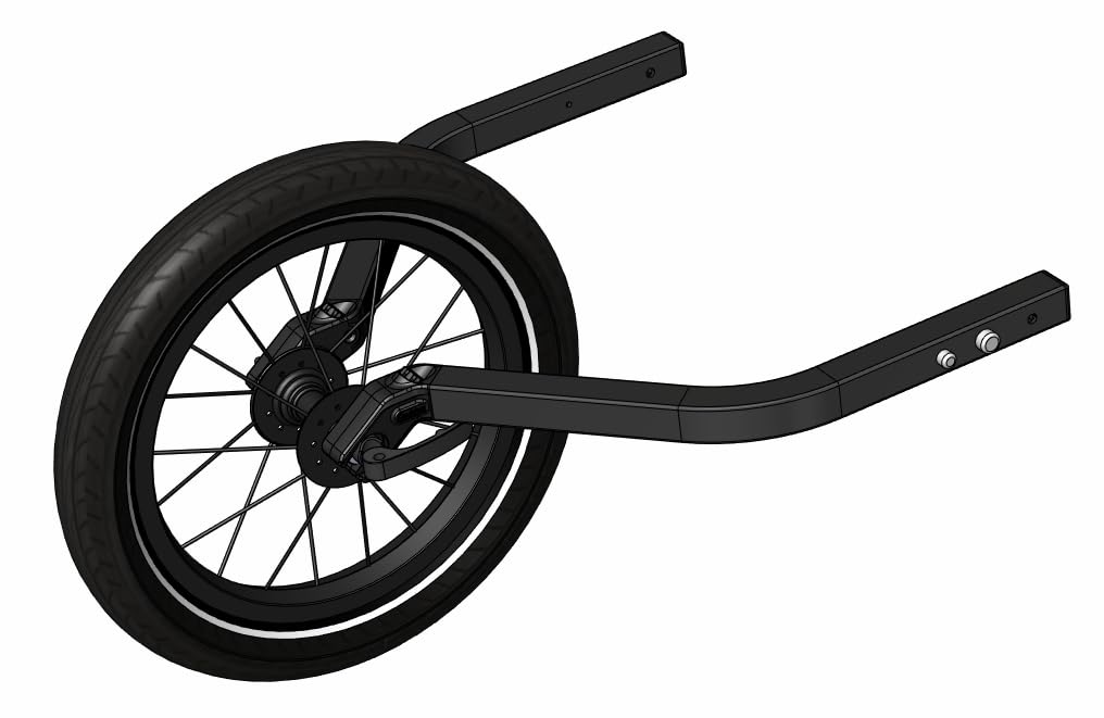 Qeridoo Fahrradanhänger 14' Joggerrad Einsitzer, luftgefülltes Rad, hohe Stabilität und Spurtreue, ideal für sportliche Aktivitäten und Jogging, für Qeridoo Fahrradanhänger-Modelle Angebot bei HelloDeals