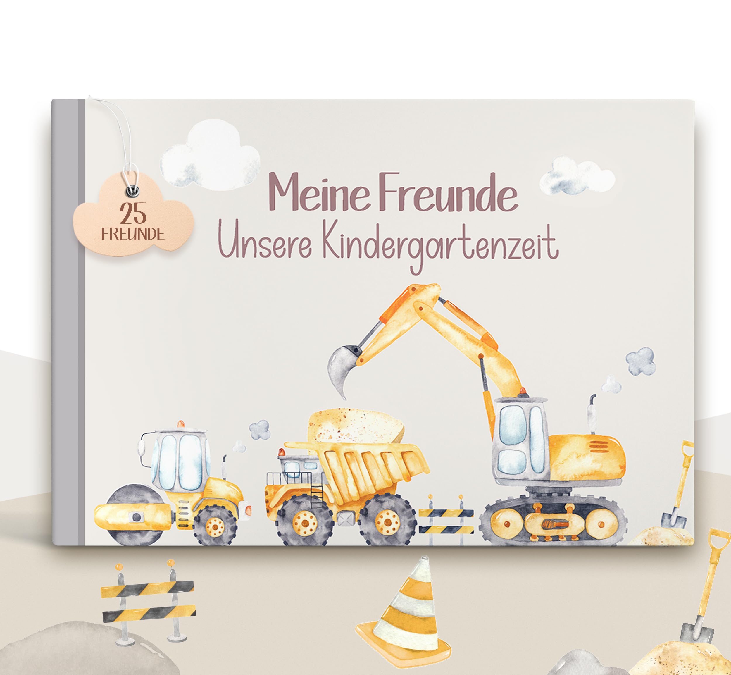 Meine Kindergarten Freundebuch, Ein Album für meine ersten Freunde, Alle meine Freunde, Freundschaftsbuch für Mädchen und Jungs zum Ausfüllen (Bagger 001) Angebot bei HelloDeals