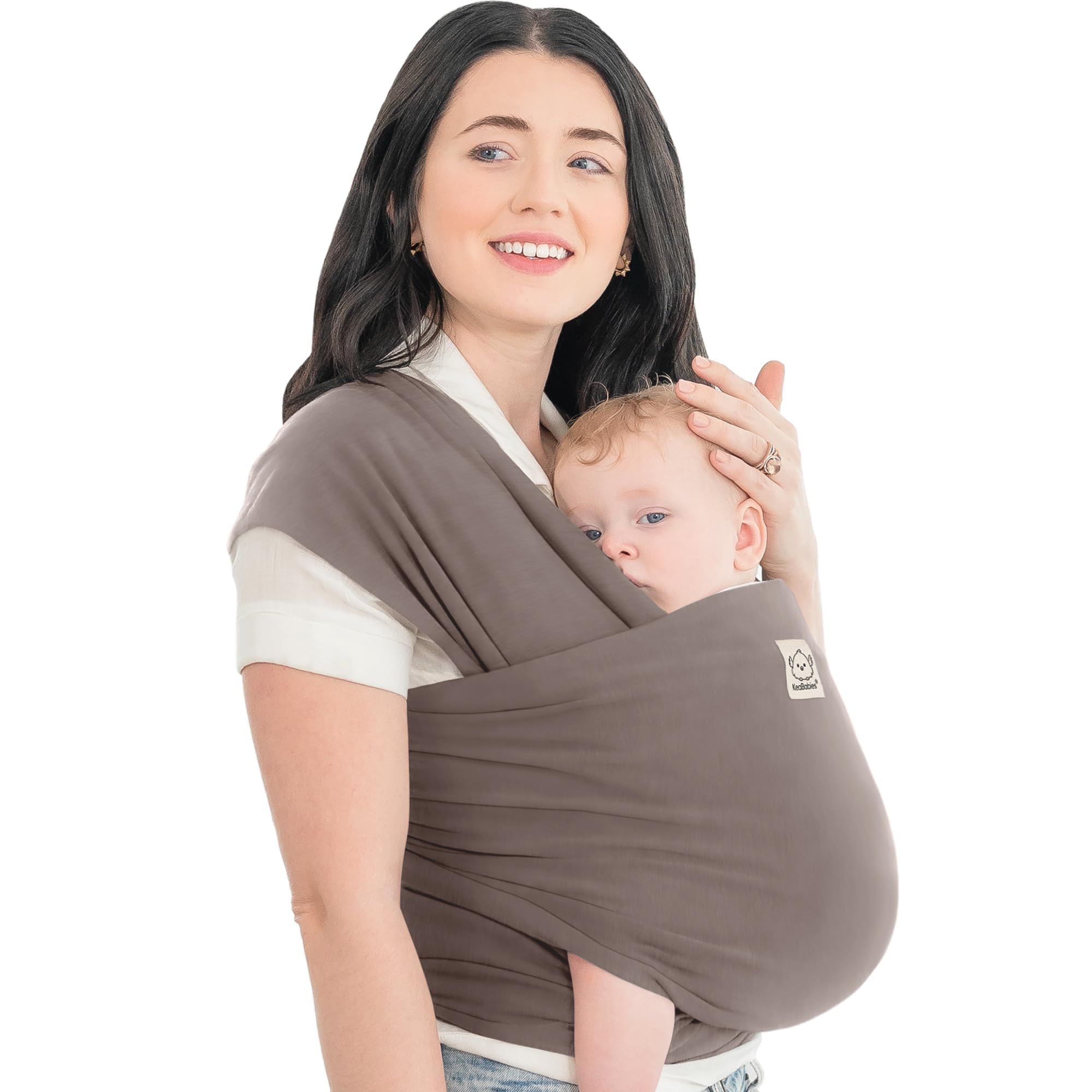 KeaBabies Babytrage Ab Geburt - Atmungsaktive Babytragetücher, Babytrage Neugeborene Ab Geburt, Babytuch Tragetuch Baby Neugeborene, Kleinkind Handfreie Baby Carrier (Copper Gray) Angebot bei HelloDeals