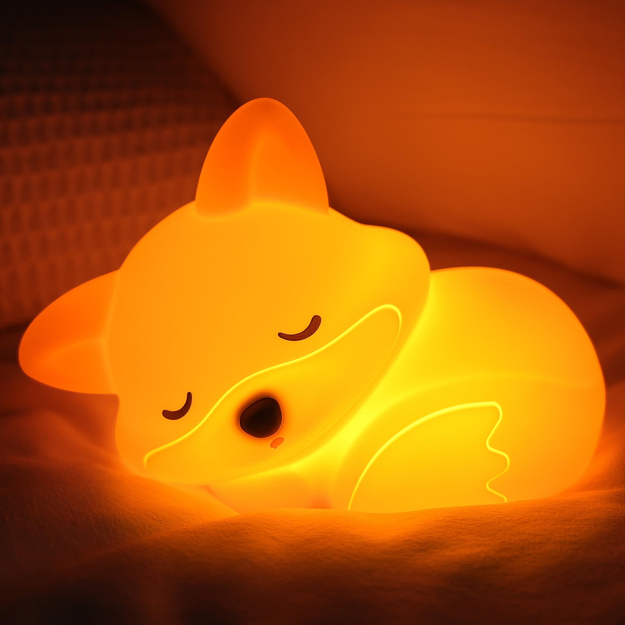 YuanDian Fuchs Nachtlicht, Süße Fox Silikon Lampe, wiederaufladbare dimmbare Timer Bedside Touch Nachtlicht Deko fürs Kinderzimmer, Geschenk für Baby Kinder Style Fox Angebot bei HelloDeals