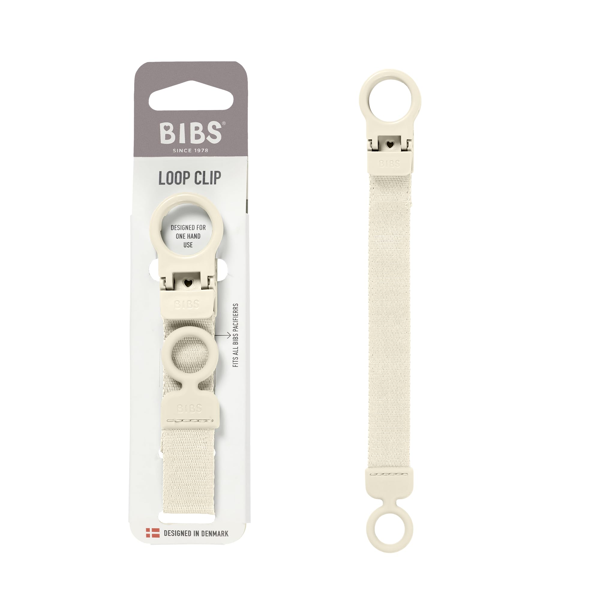 BIBS Loop Schnullerkette – Schnullerband mit Silikon - Für Babys ab 0 Jahren - Praktische Einhandbedienung - Kompatibel mit BIBS Schnullern & Anderen Marken - Maschinenwaschbar, BPA-Frei - Ivory Angebot bei HelloDeals