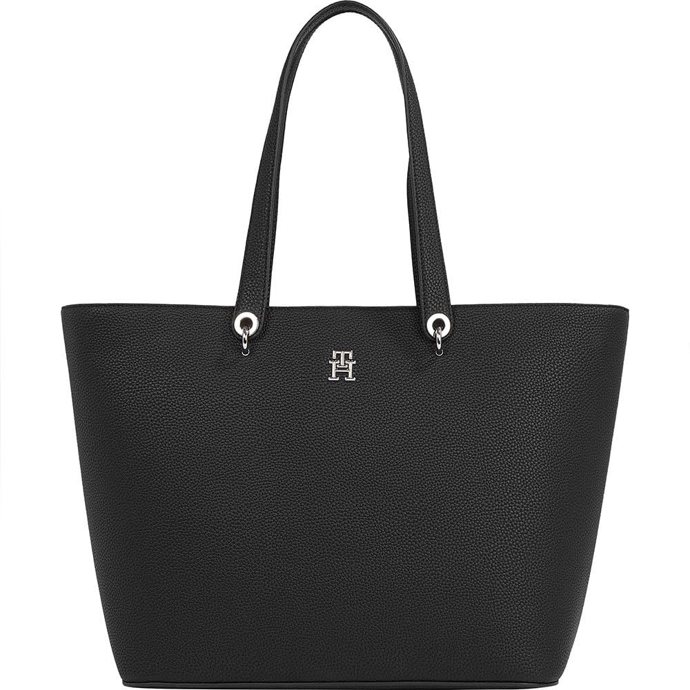 Tommy Hilfiger Damen Tote Bag Tasche Emblem Groß Schwarz (Black) Angebot bei HelloDeals