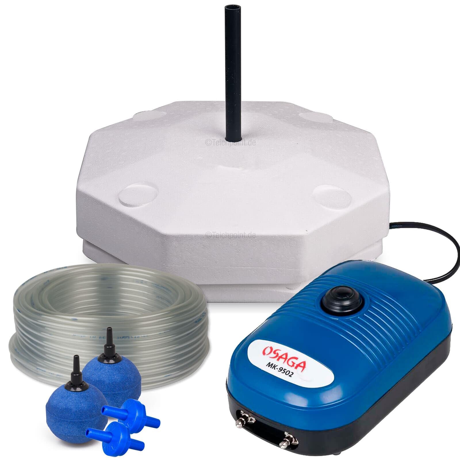 Teich Eisfreihalter Set 4 inkl. regelbarer Luftpumpe und Zubehör, für einen eisfreien Gartenteich, Anti Ice Winter Angebot bei HelloDeals