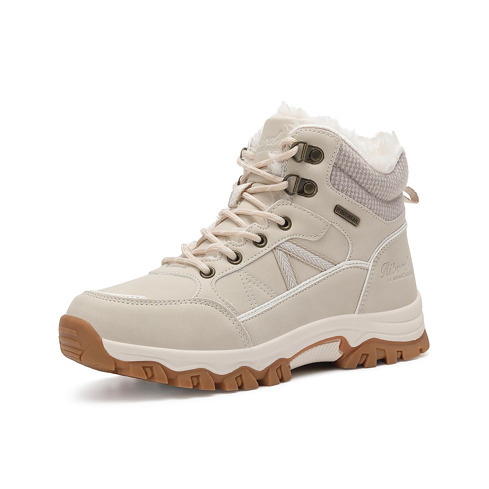 Damen Winterschuhe Winterstiefel Warm Trekking Wanderschuhe Schneestiefel 36-41 Hellbeige 40 EU Angebot bei HelloDeals