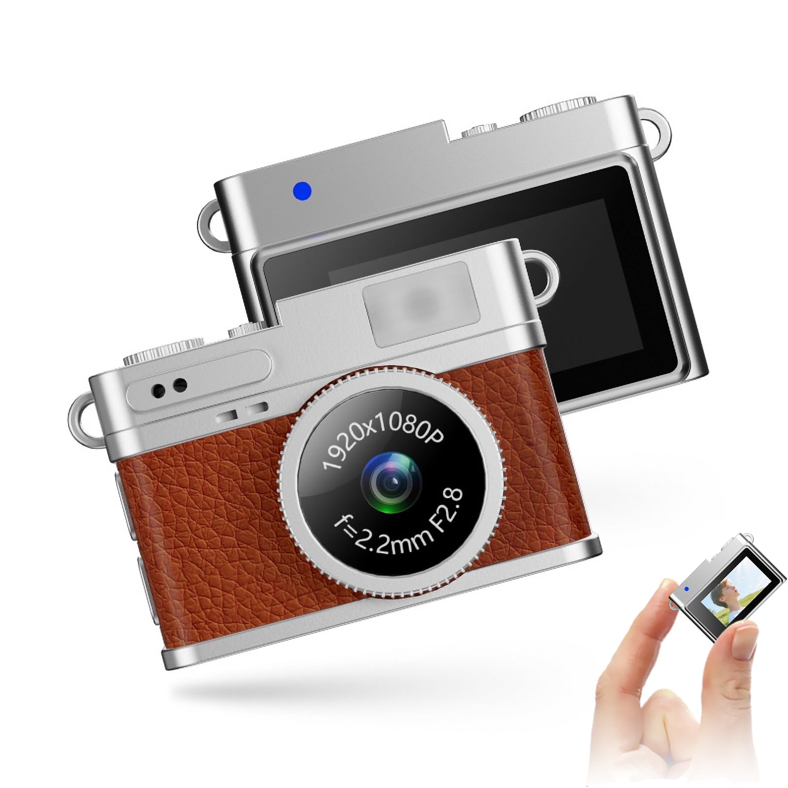 32 GB Vintage-Digitalkamera, 1080P FHD-Vlogging-Kamera mit 0,96-Zoll-Display, Tragbarer Micro-Video-Camcorder für Studienaufnahmen auf Reisen Eingebaute 32 GB Braun Angebot bei HelloDeals