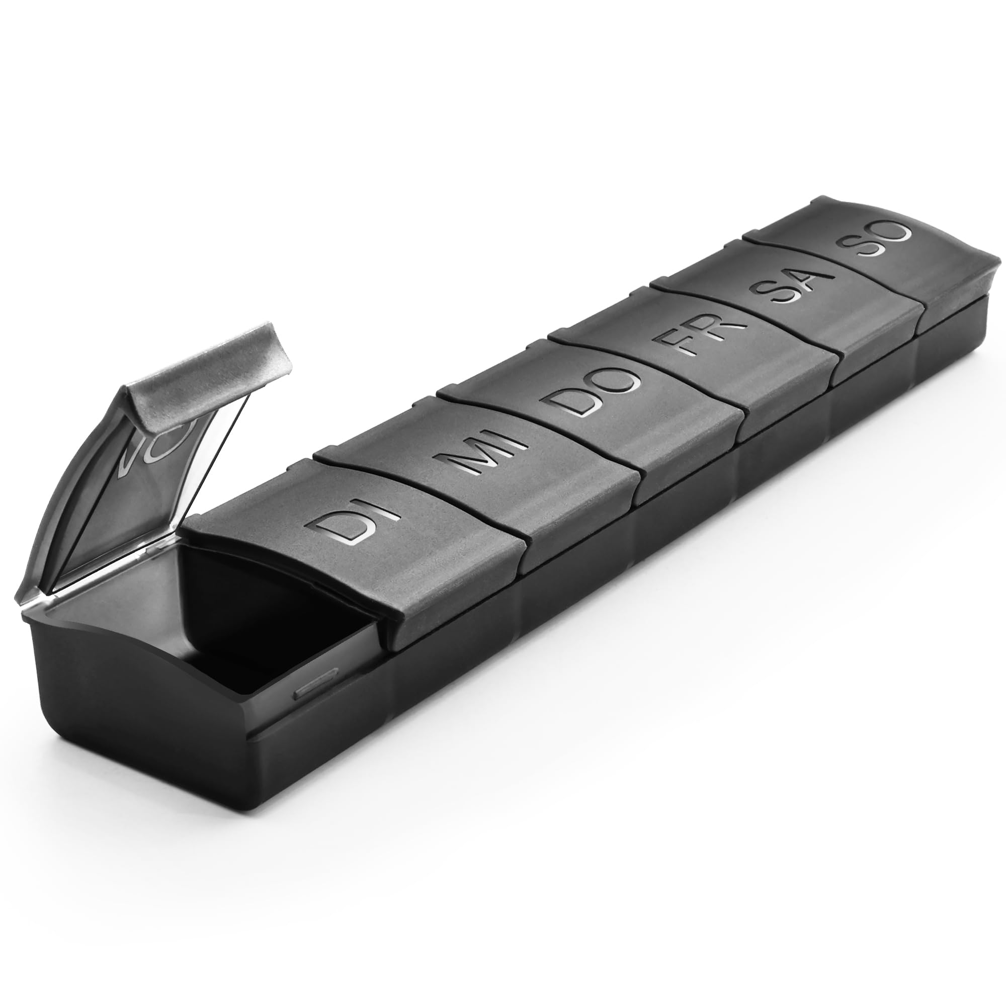 Tablettenbox 7 Tage, Großen Medikamentenbox Pillendose Deutsch, BPA-freier tragbarer Pillenbox für Fischöl, Medikamente, Vitamine,Nahrungsergänzungsmittel (Weiß-DE) Angebot bei HelloDeals