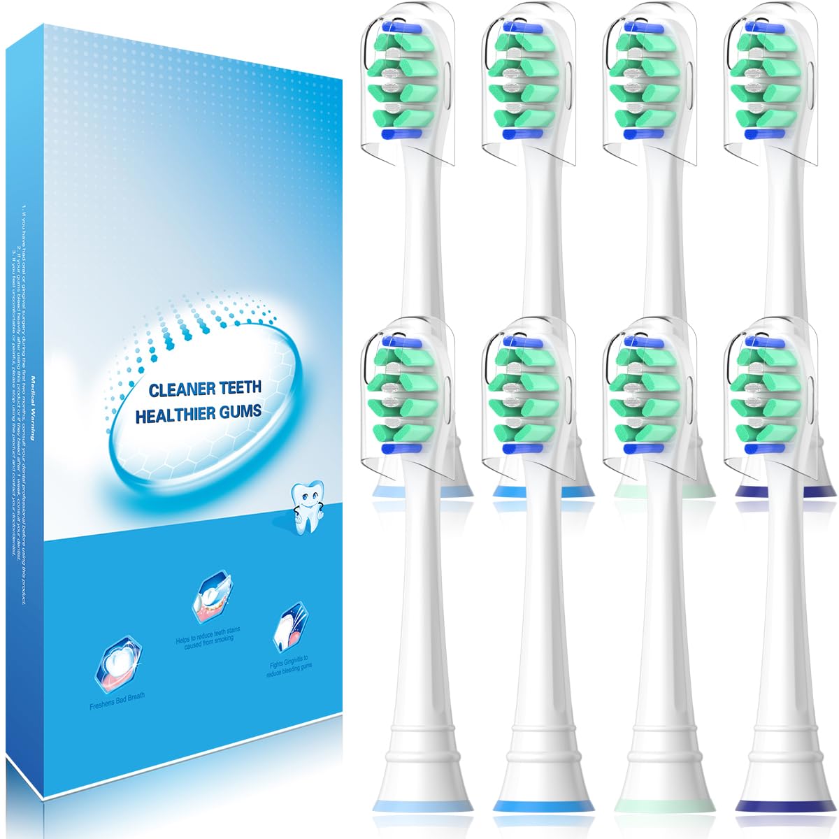 Wardimark Ersatzbürsten Kompatibel mit Philips Sonicare Elektrische Zahnbürste 8er Zahnfleischpflege Ersatzbürstenköpfe (8 Weiß, 8 stück(Pack of 1)) 8 Weiß 1 stück (8er Pack) Angebot bei HelloDeals