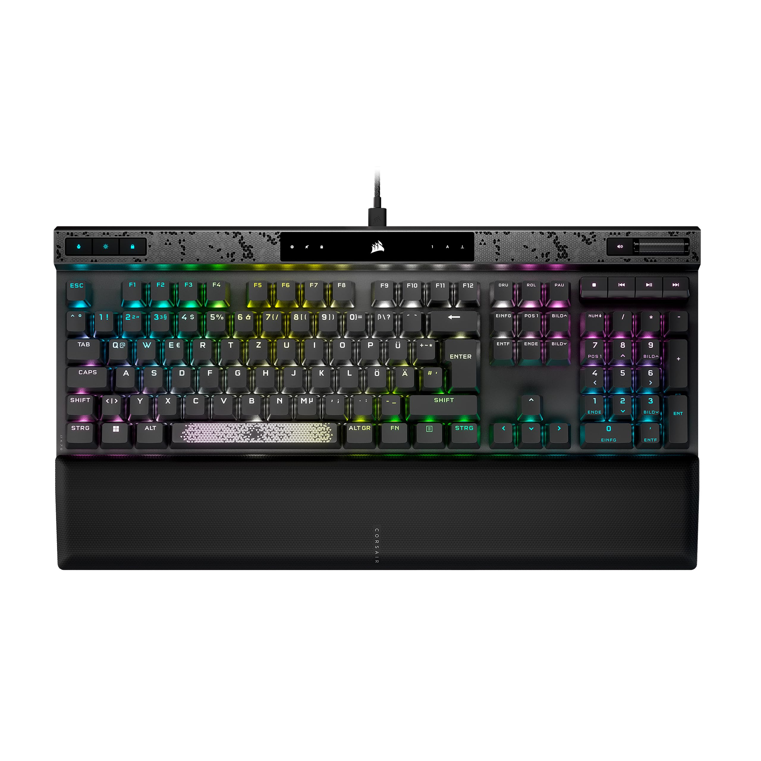 CORSAIR K70 MAX RGB Magnetisch-Mechanische Kabelgebundene Gaming-Tastatur - MGX Einstellbare Schalter, SOCD und Rapid Trigger, PBT Double-Shot-Tastenkappen, Schalldämpfung, 8000Hz, QWERTZ DE - Grau Volle Größe Angebot bei HelloDeals