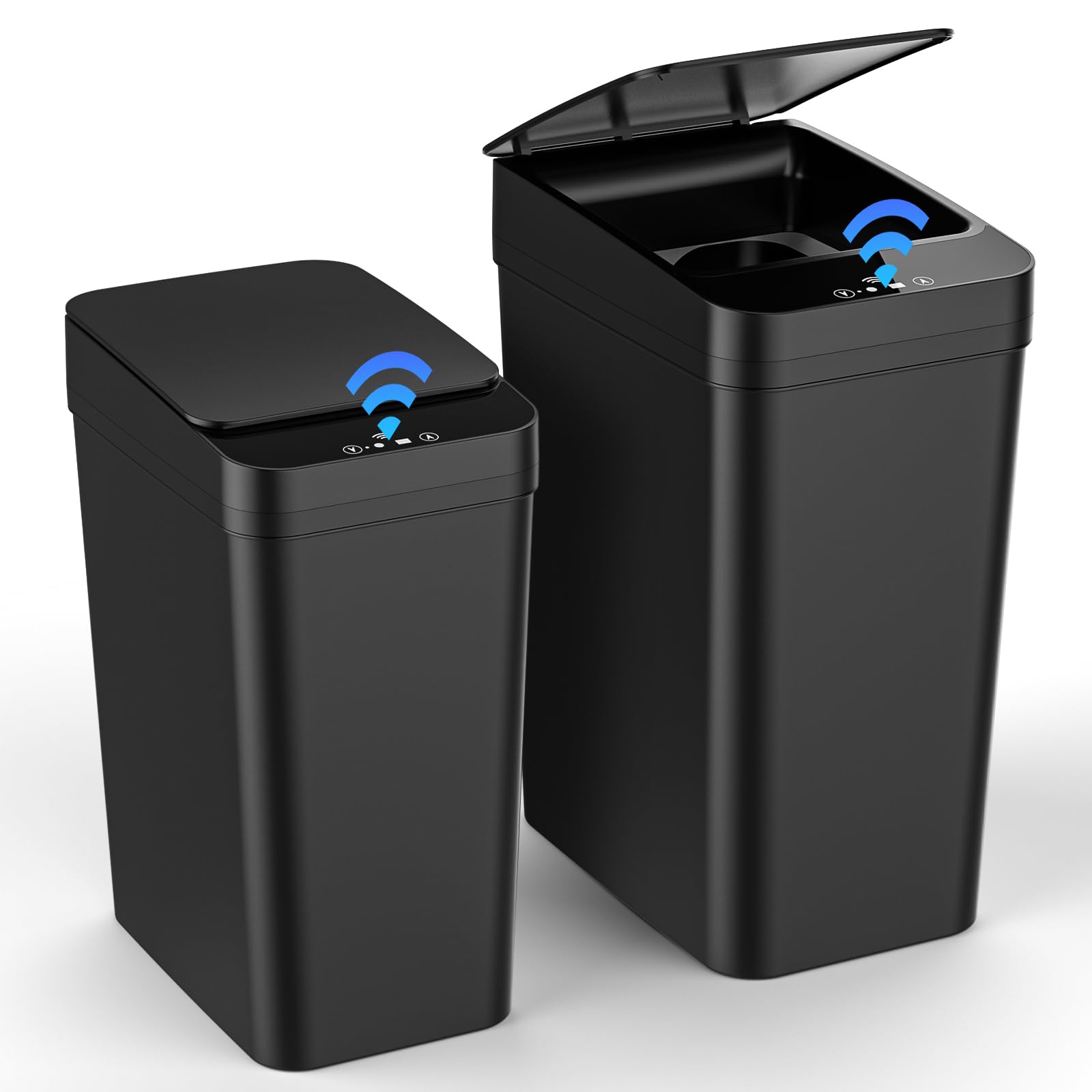 Diealles Shine 2er Set Mülleimer mit Sensor, 15L & 12L Automatischer Elektrischer Deckel Sensor, 3 Betriebsmodi, Leise Wasserdicht Intelligenter Abfallbehälter, für Küche Büro Wohnzimmer Badezimmer Angebot bei HelloDeals