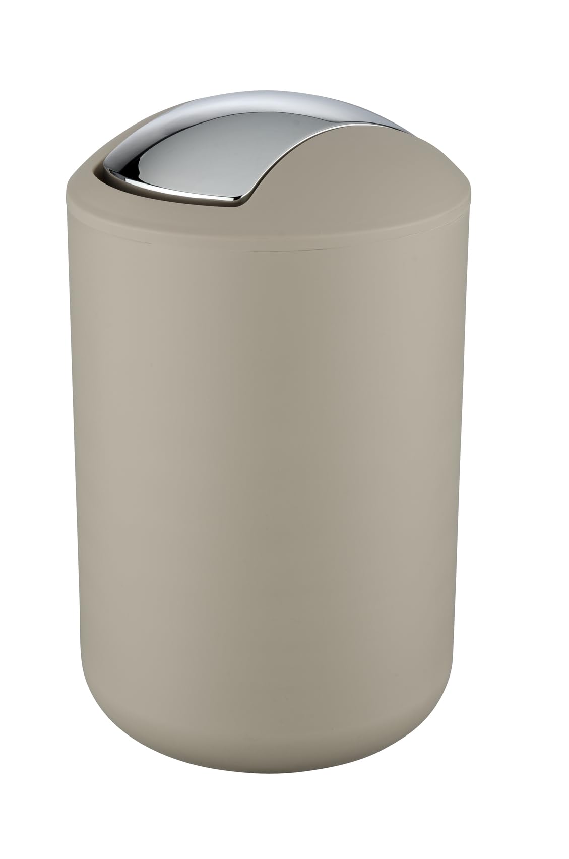 WENKO Kosmetikeimer Mod. Brasil L, 6,5 Liter Bad-Mülleimer mit Schwingdeckel, aus bruchsicherem Kunststoff, BPA-frei, Taupe 6,5 L Taupe Angebot bei HelloDeals